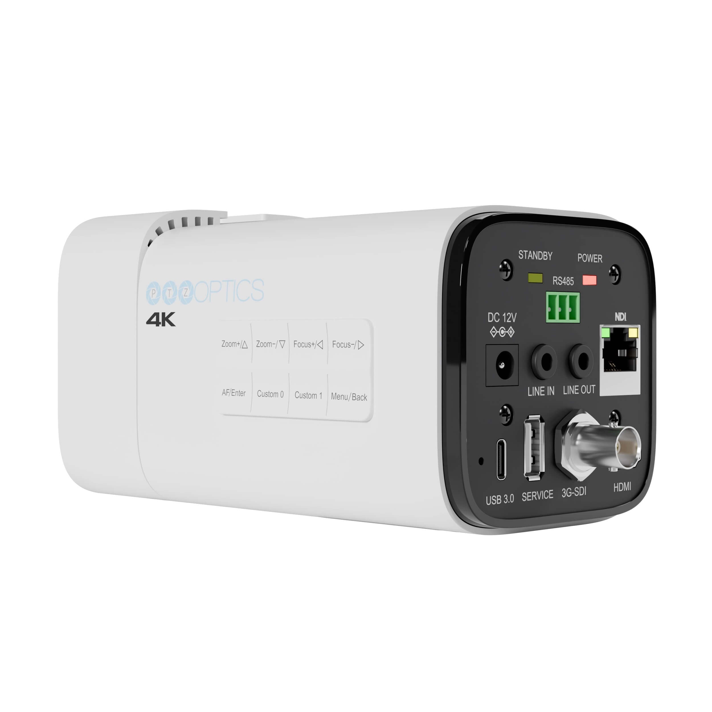 PTZOptics Studio 4K - 4K Streaming Camera with 20x Optical Zoom (white), back left