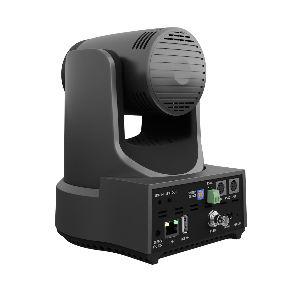 PTZOptics Link 4K - Ultra HD Dante-enabled Auto-tracking PTZ Camera, left rear