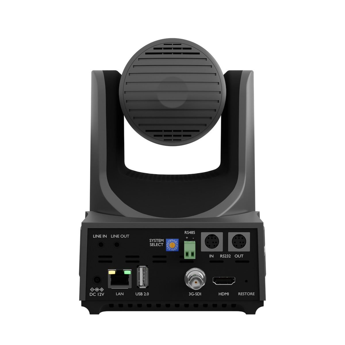 PTZOptics Link 4K - Ultra HD Dante-enabled Auto-tracking PTZ Camera, rear