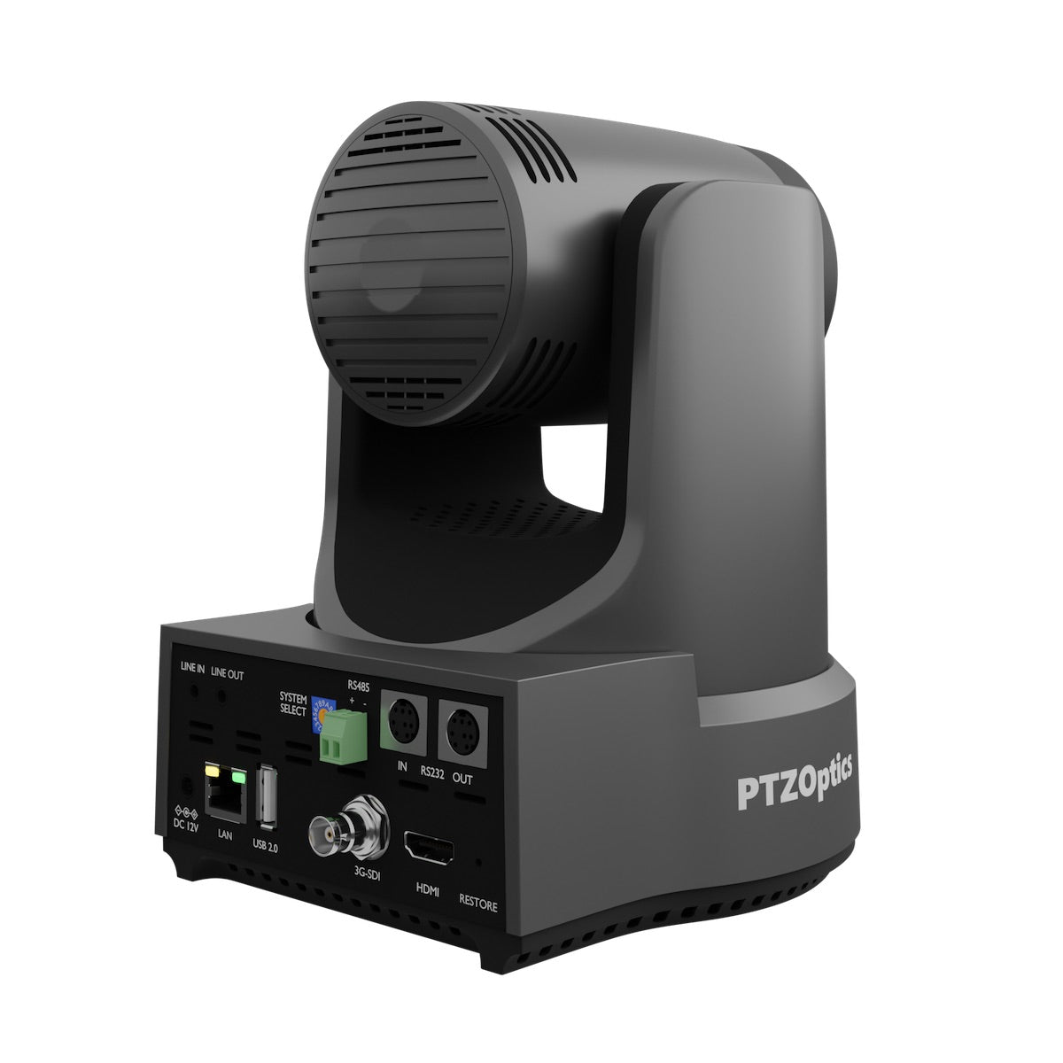 PTZOptics Link 4K - Ultra HD Dante-enabled Auto-tracking PTZ Camera, right rear