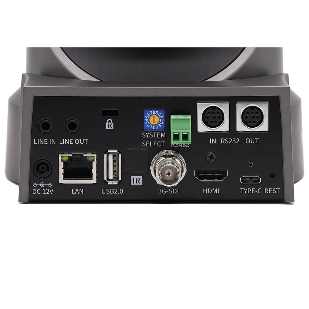PTZOptics PT20X-SE-GY-G3 20x optical zoom PTZ camera, back panel