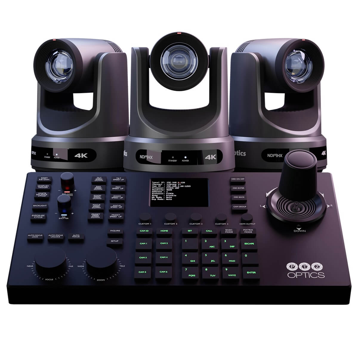 PTZOptics Producer-4K Bundle - 3 Move 4K 20X Cameras, SuperJoy Control