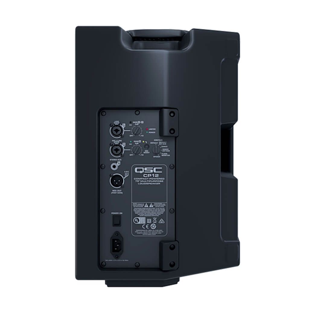 QSC CP12 - 1000W 12-inch Compact Powered Loudspeaker, rear