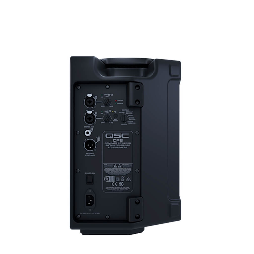 QSC CP8 - 1000W 8-inch Compact Powered Loudspeaker, rear