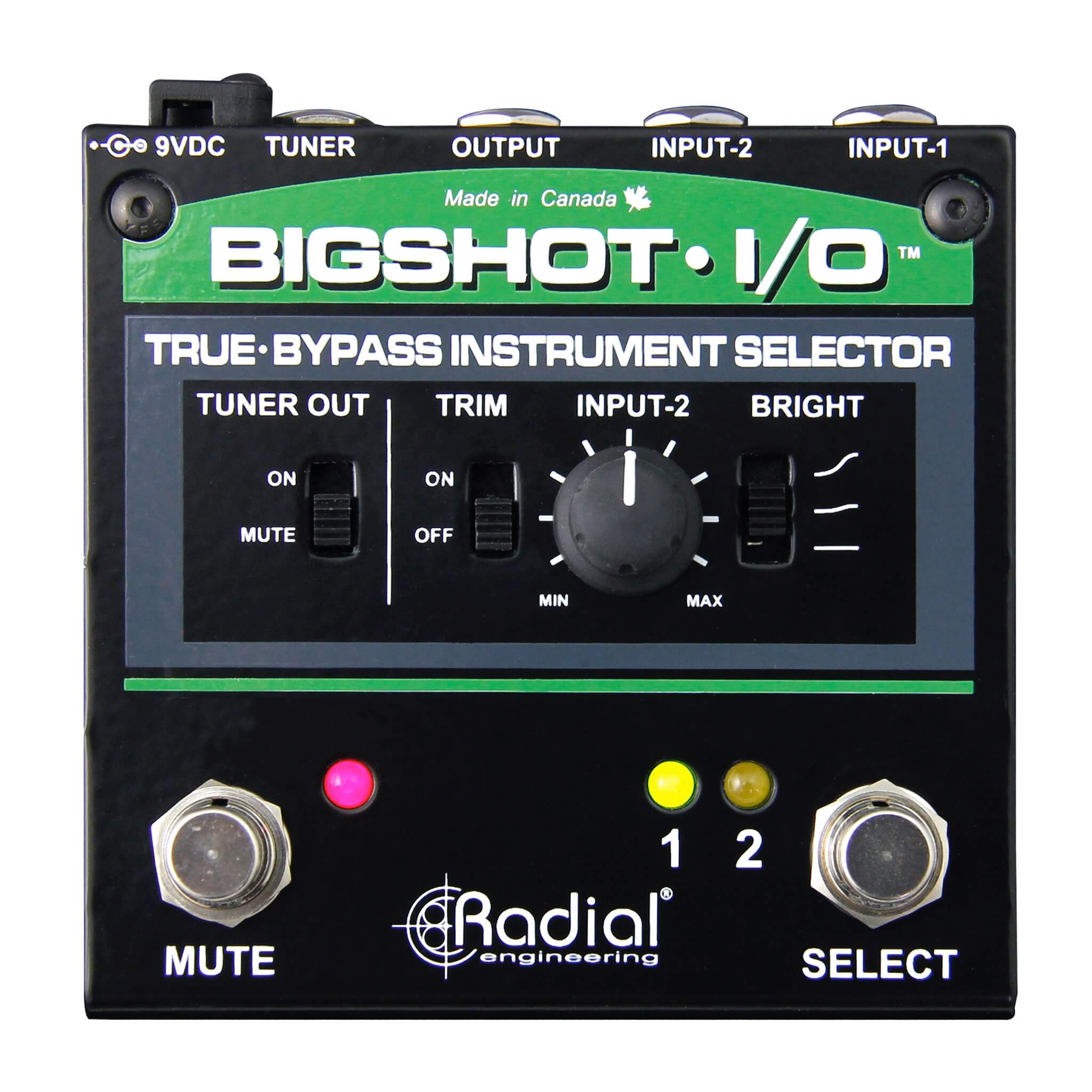 Radial BigShot I/O - True-Bypass Instrument Selector, top