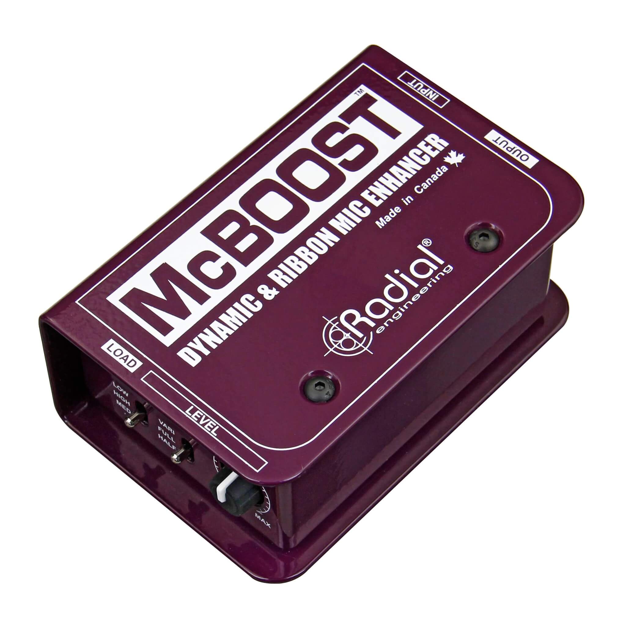 Radial McBoost - Dynamic and Ribbon Microphone Signal Booster, angle right