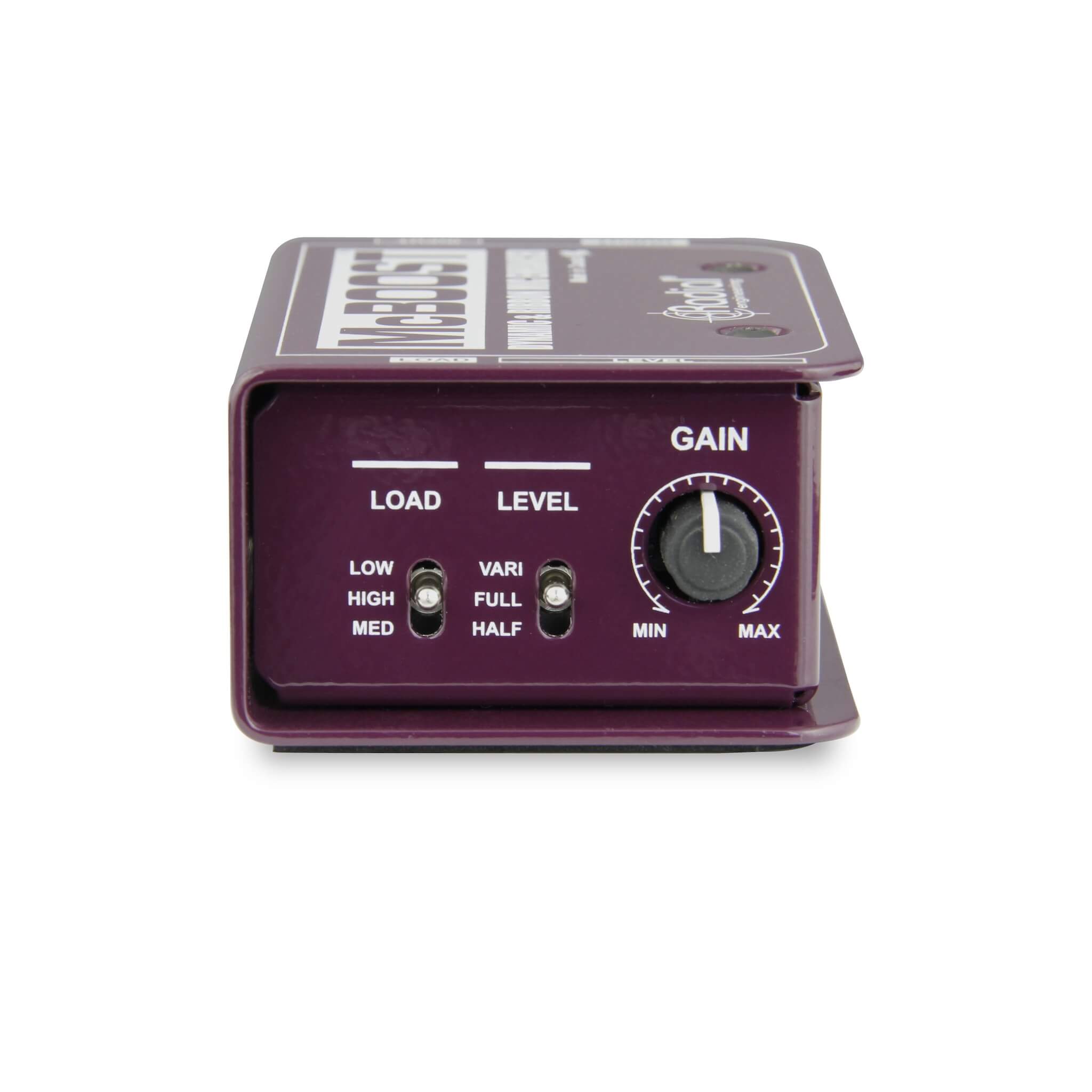 Radial McBoost - Dynamic and Ribbon Microphone Signal Booster, left side