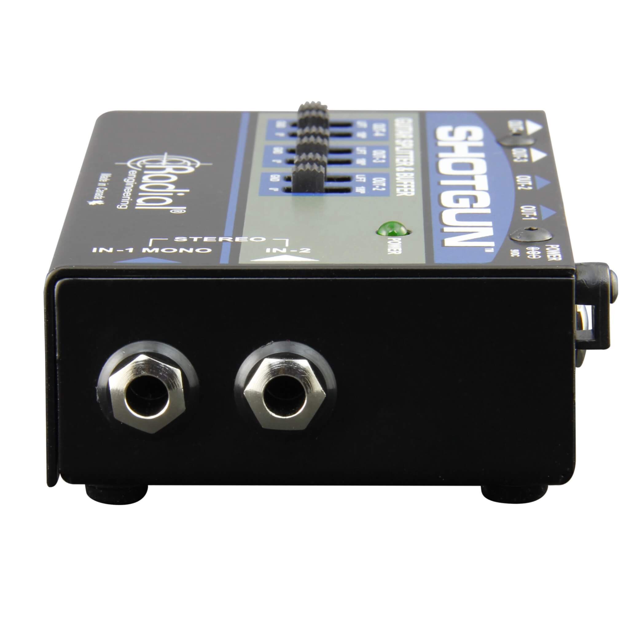 Radial Shotgun - 4-output Guitar Splitter and Signal Buffer, side
