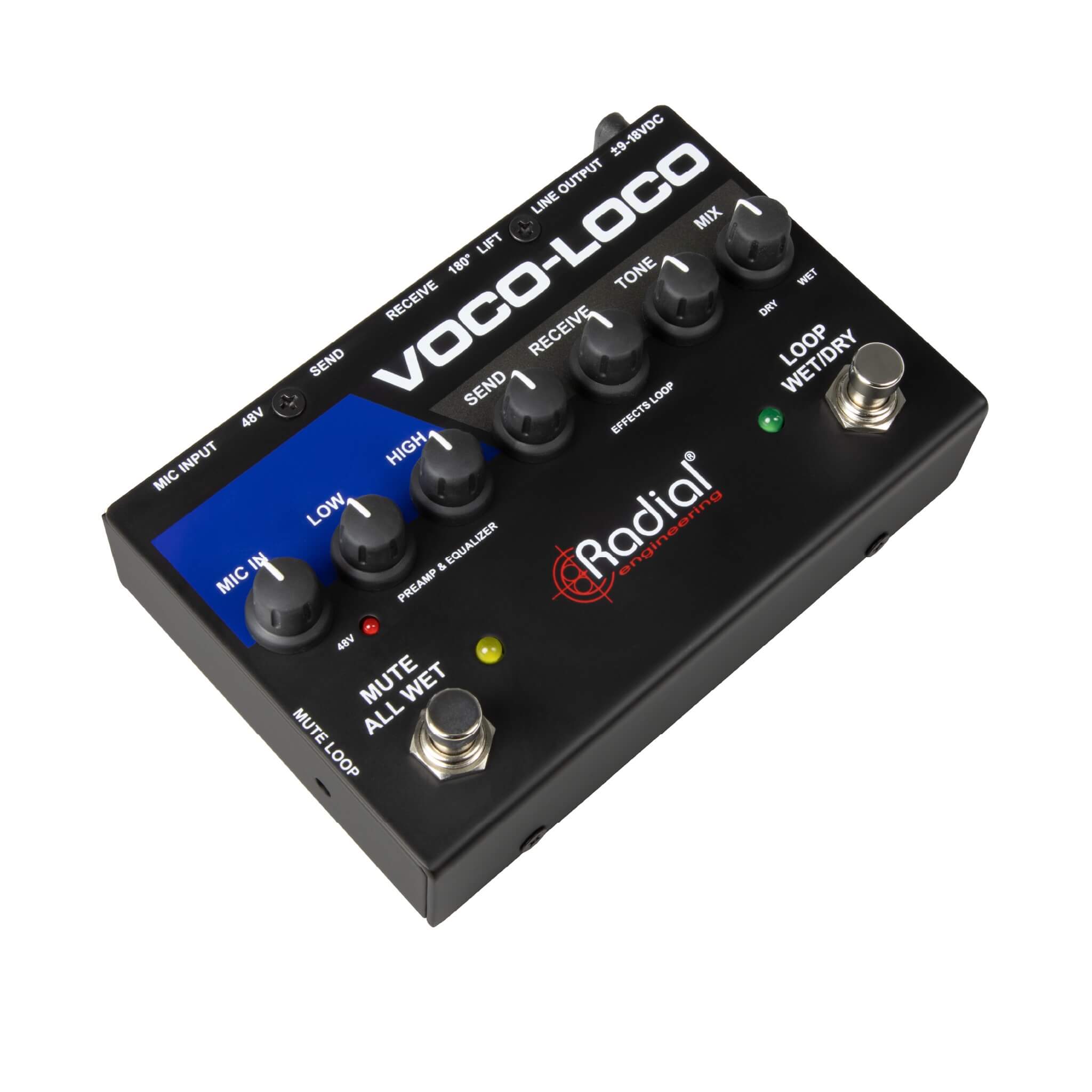 Radial Voco-Loco MK2 - Effects Switcher for Voice or Instrument, angled left
