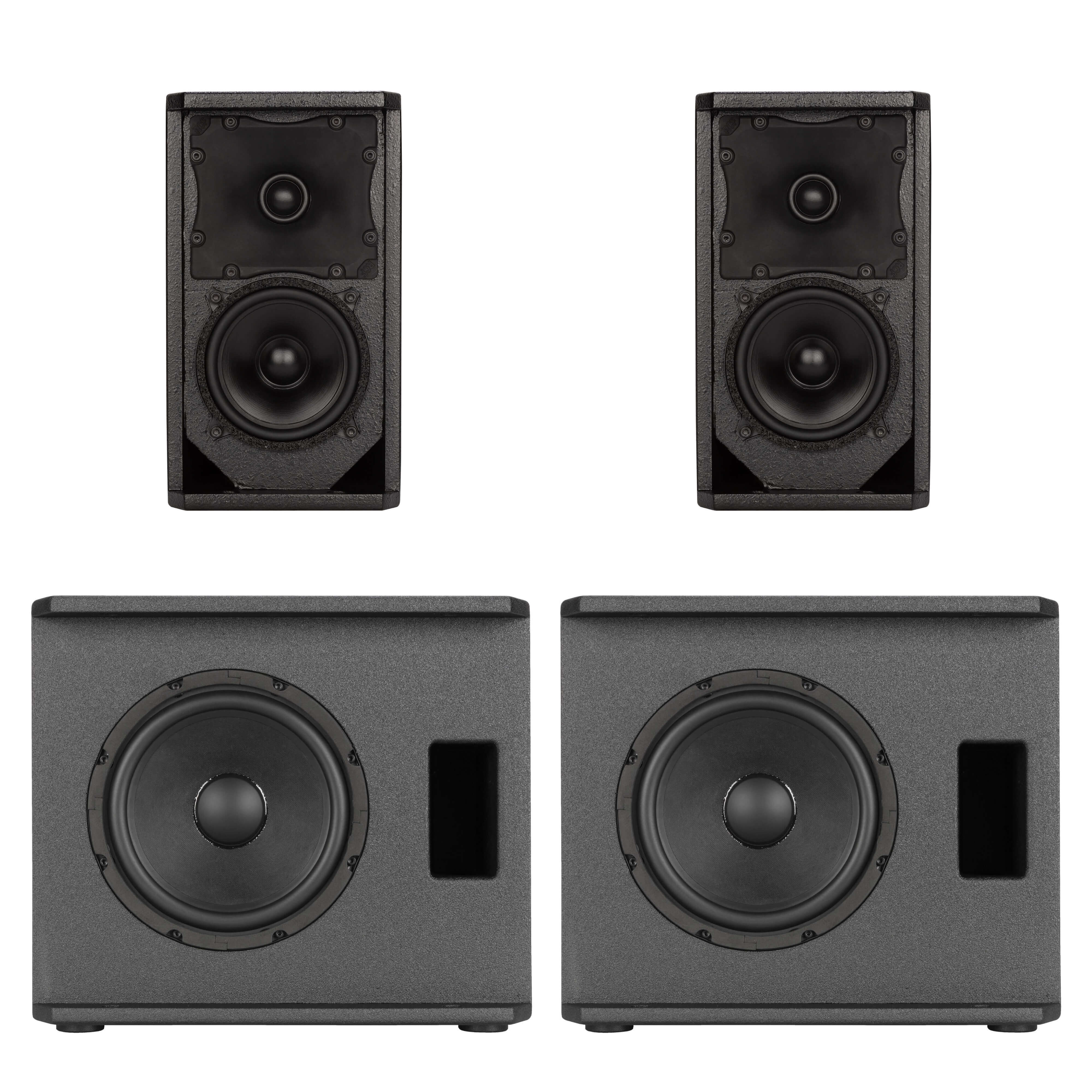 RCF High-Power Satellite Speaker Audio System Bundle, open