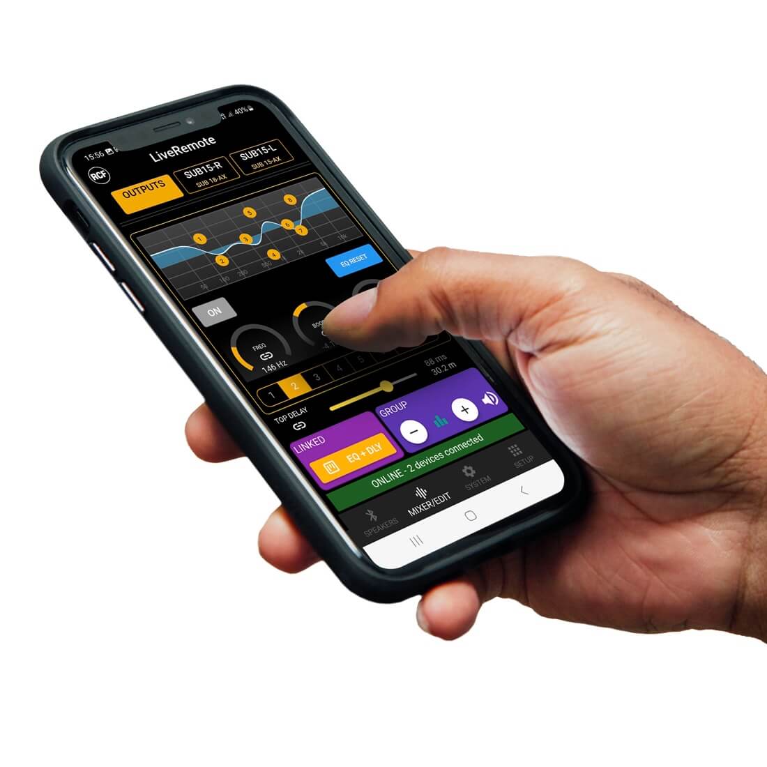 RCF LiveRemote App remote control via Bluetooth