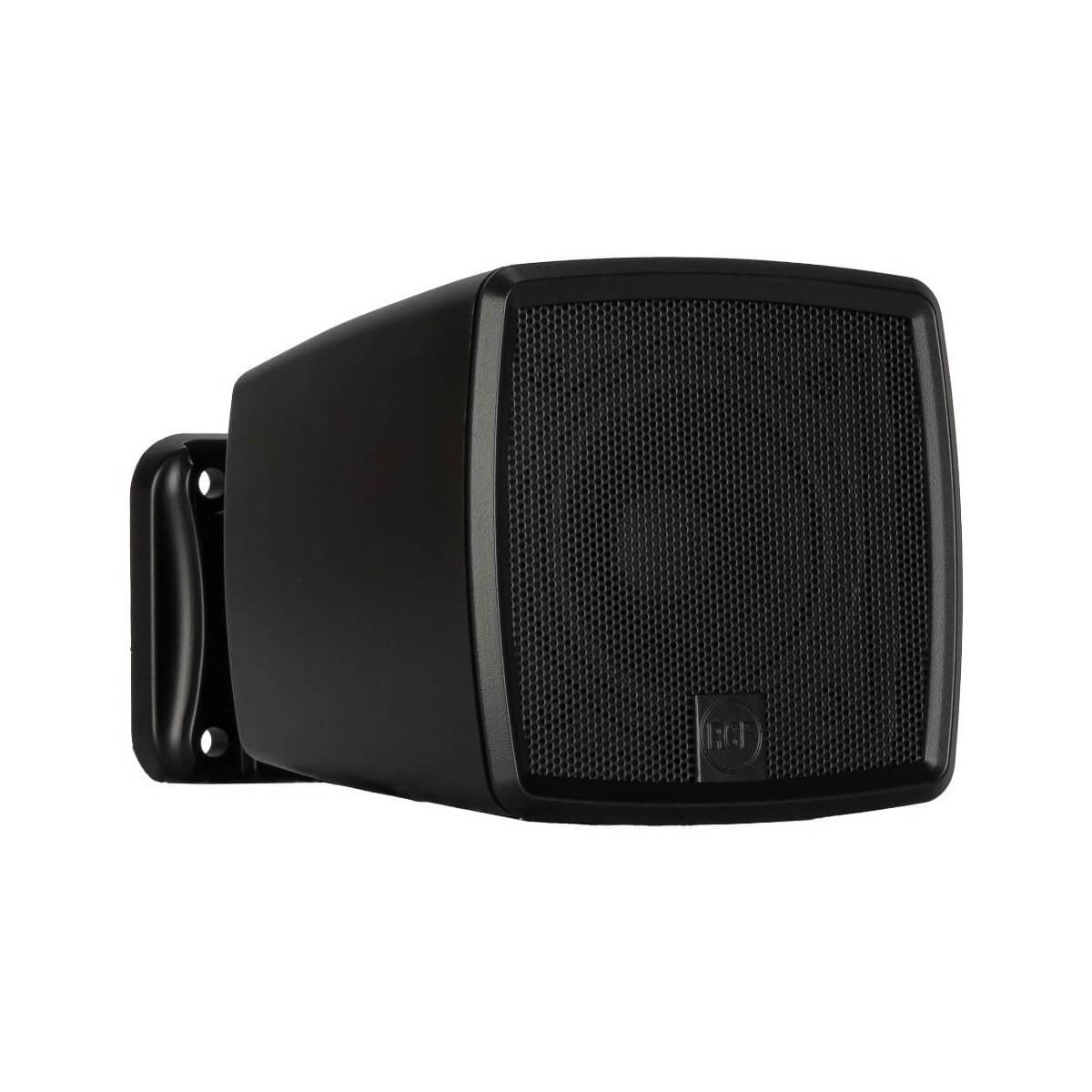 RCF MMR-30T-B - Micro Monitor Speaker with Wall-Mount Bracket, angled right