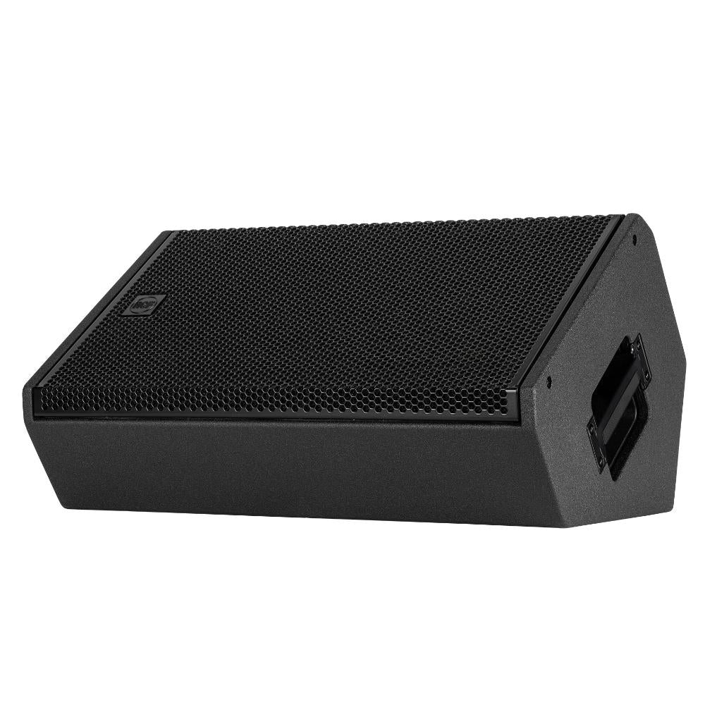 RCF NX 912-SMA - Active 2100W 12" 2-Way High Output Stage Monitor, angle left