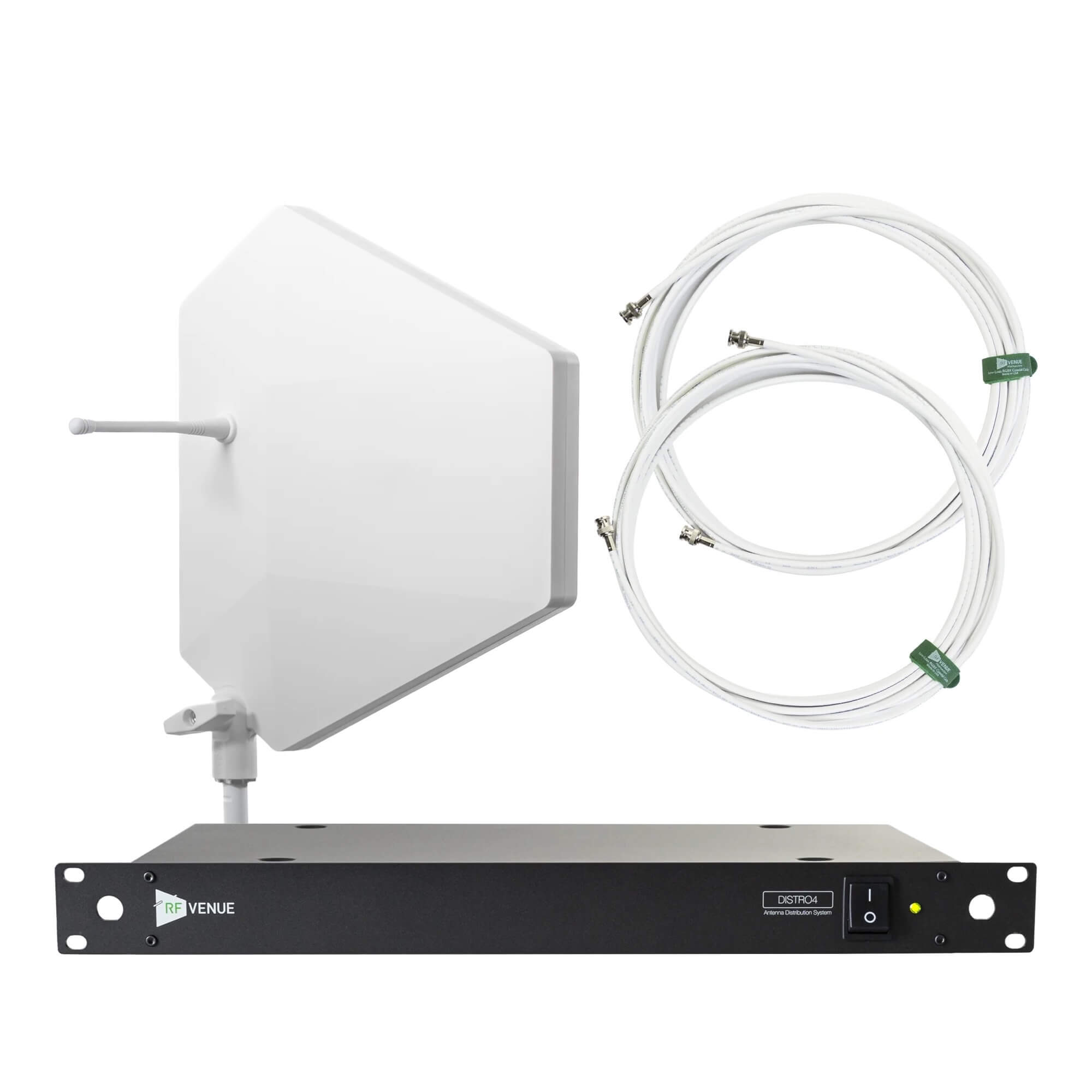 RF Venue DFIN-IPXWDISTRO4 - 4-Channel Wireless Mic Pack, White