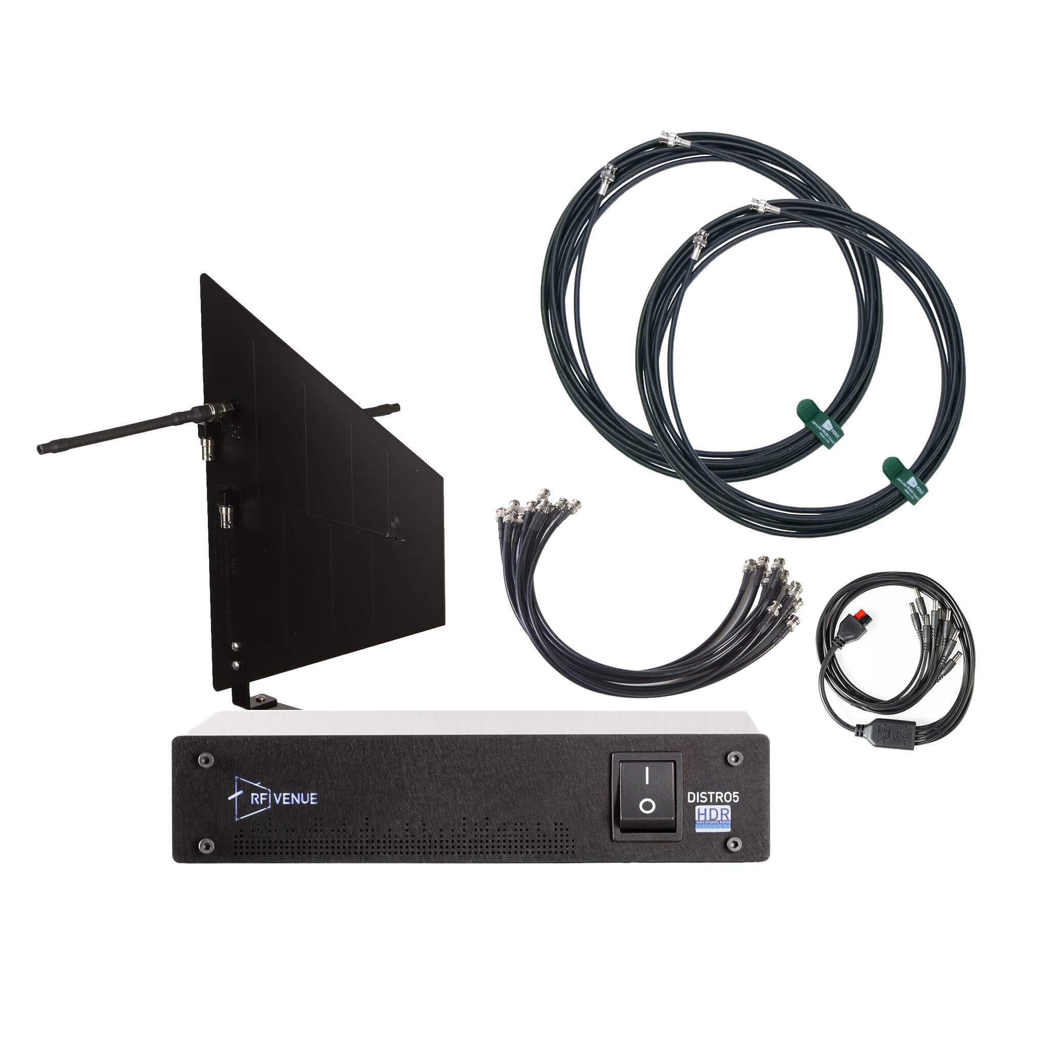 RF Venue 5-Channel Wireless Mic Pack, DFIN Wall-Mount Antenna, Black