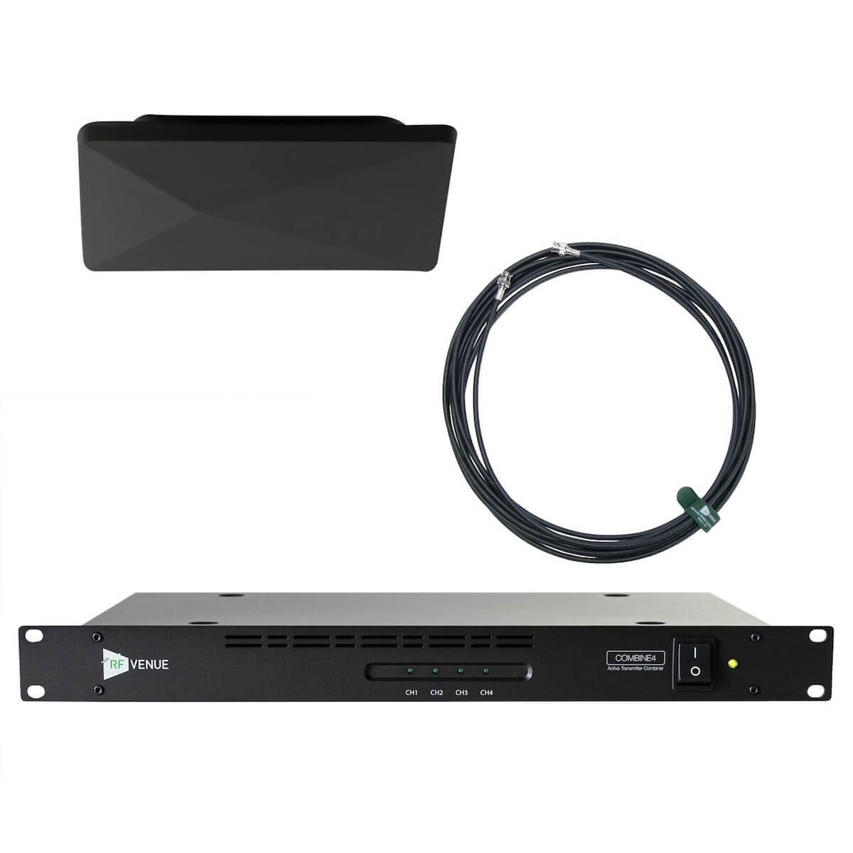 RF Venue CP Architectural Antenna and COMBINE4 Bundle for IEM Systems, black