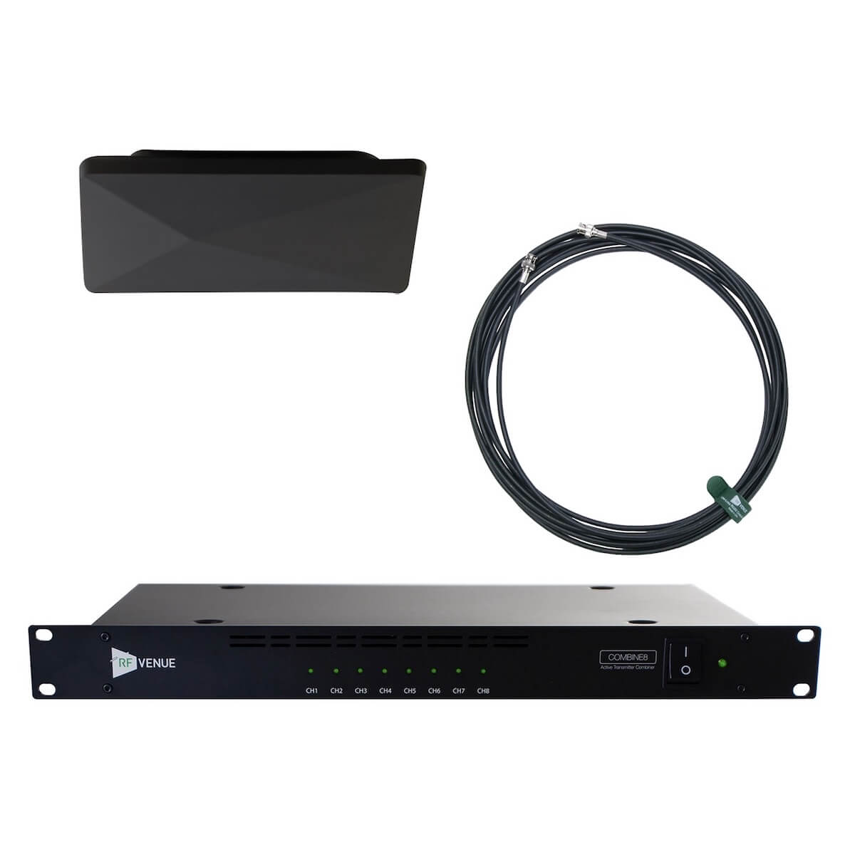 RF Venue CP Architectural Antenna and COMBINE8 Bundle for IEM Systems, black