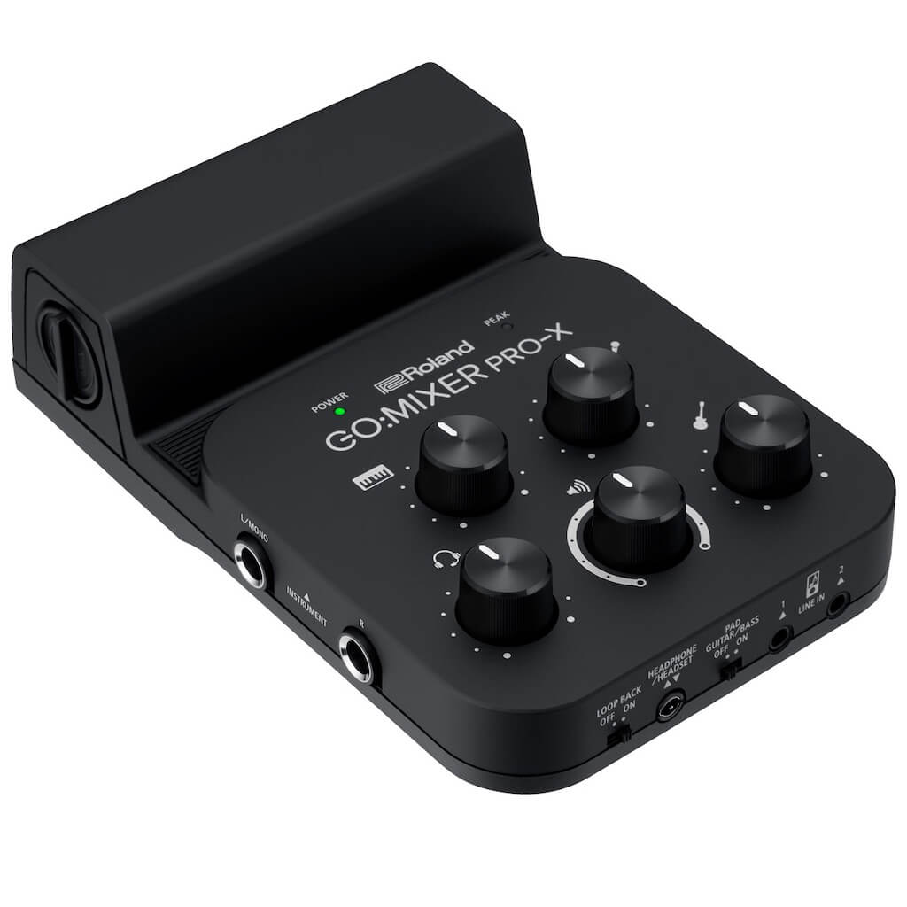Roland GO:MIXER PRO-X - Audio Mixer for Smartphones, left angle