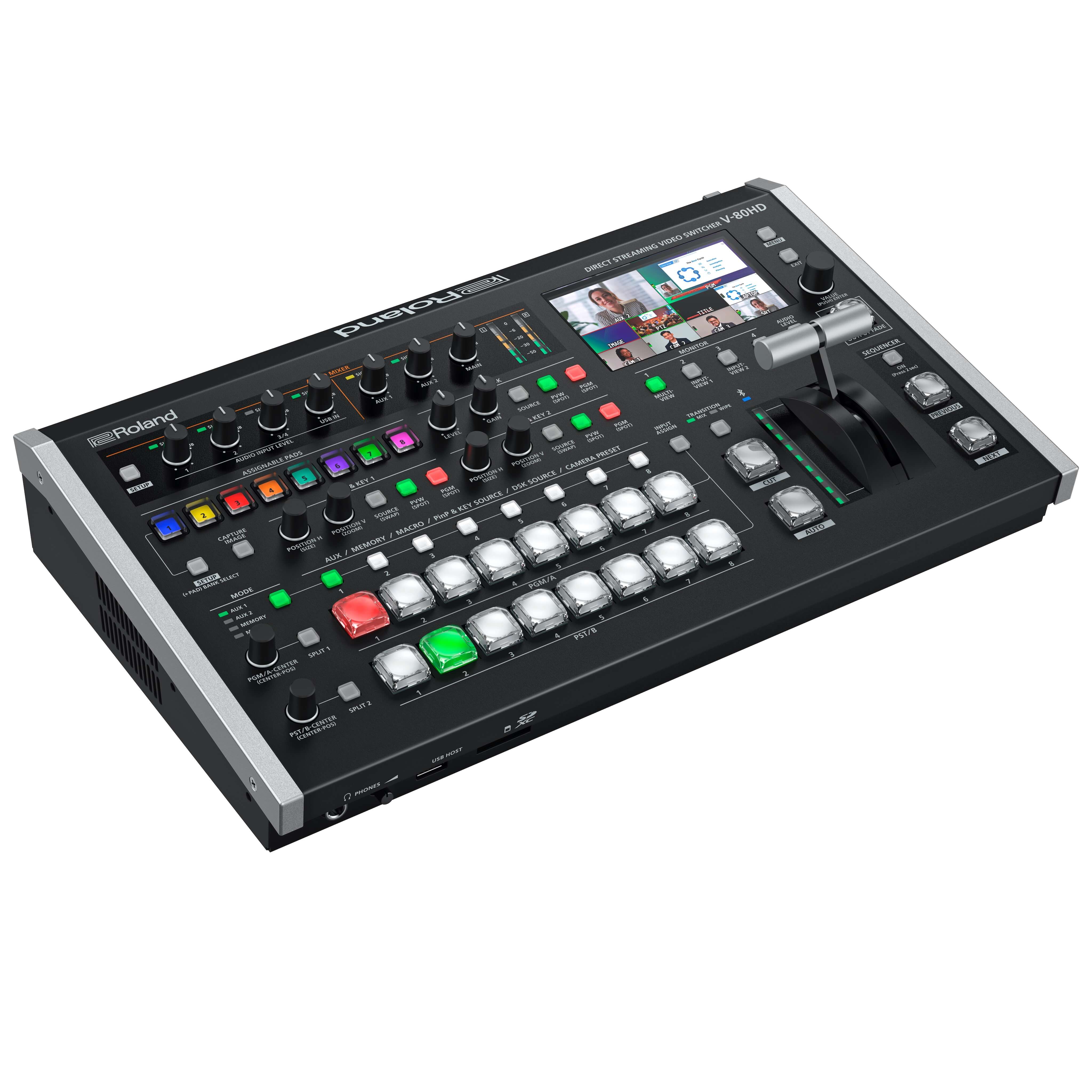Roland V-80HD - Direct Streaming Video Switcher, left angle