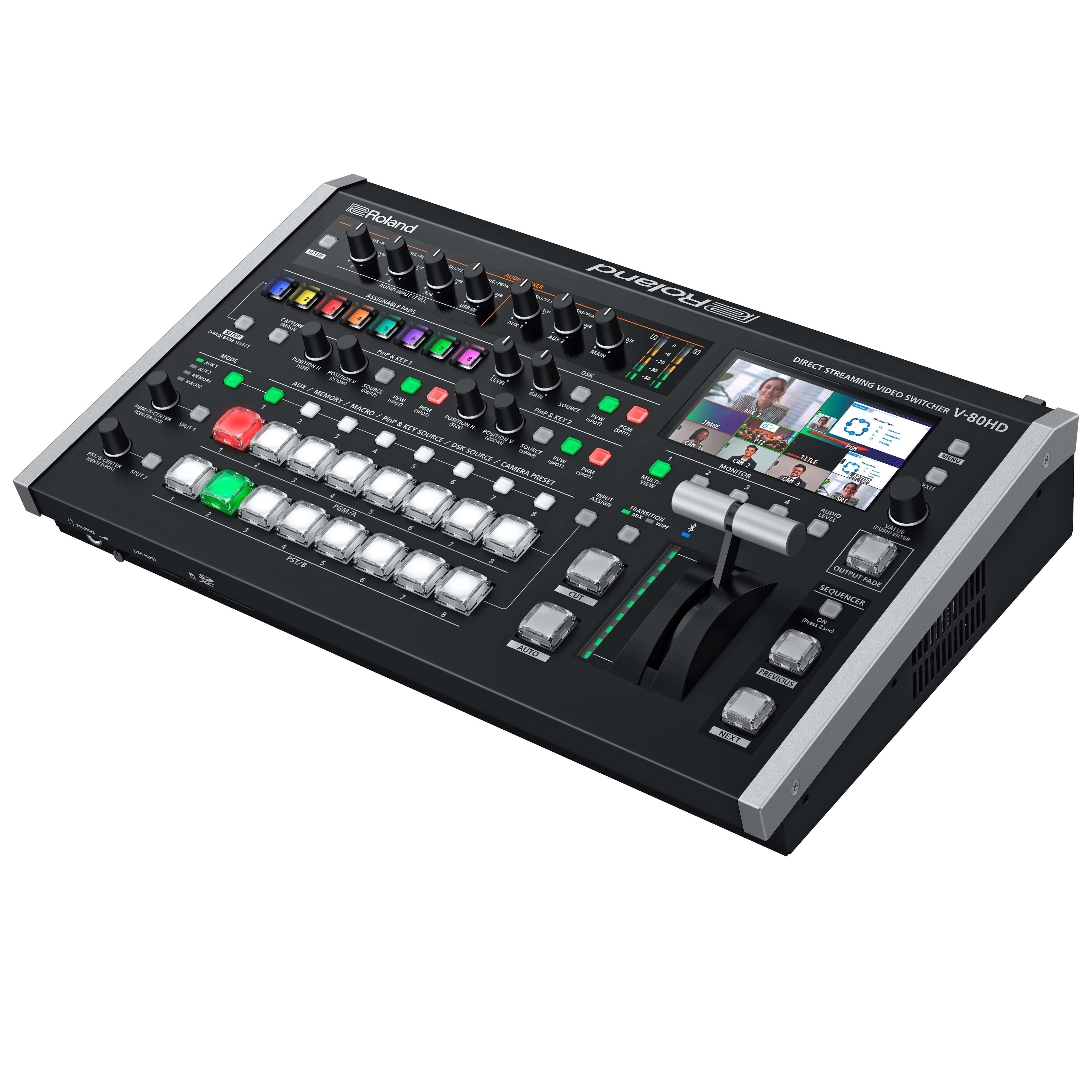 Roland V-80HD - Direct Streaming Video Switcher, right angle