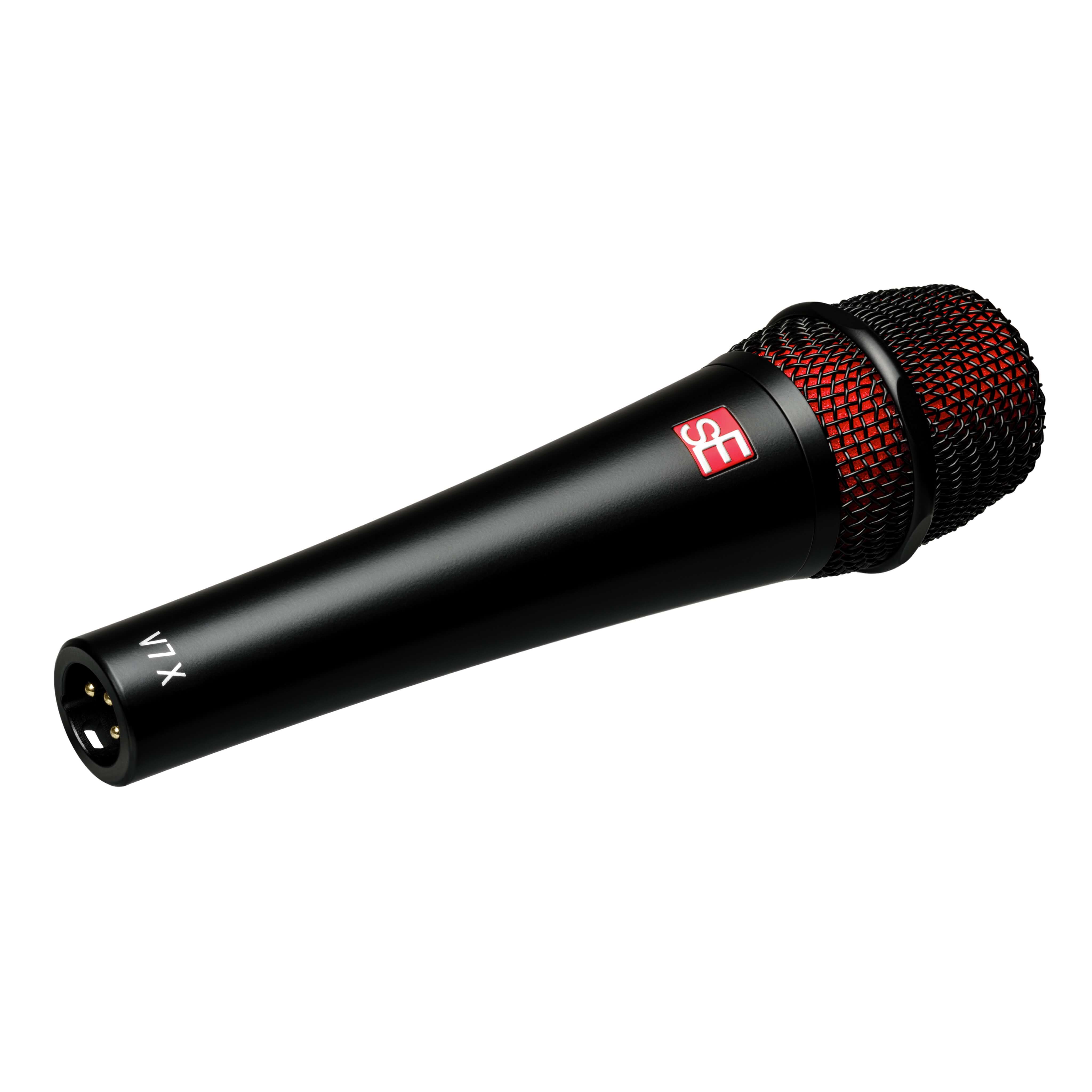 sE Electronics V7 X Black - Supercardioid Dynamic Instrument Microphone, angled