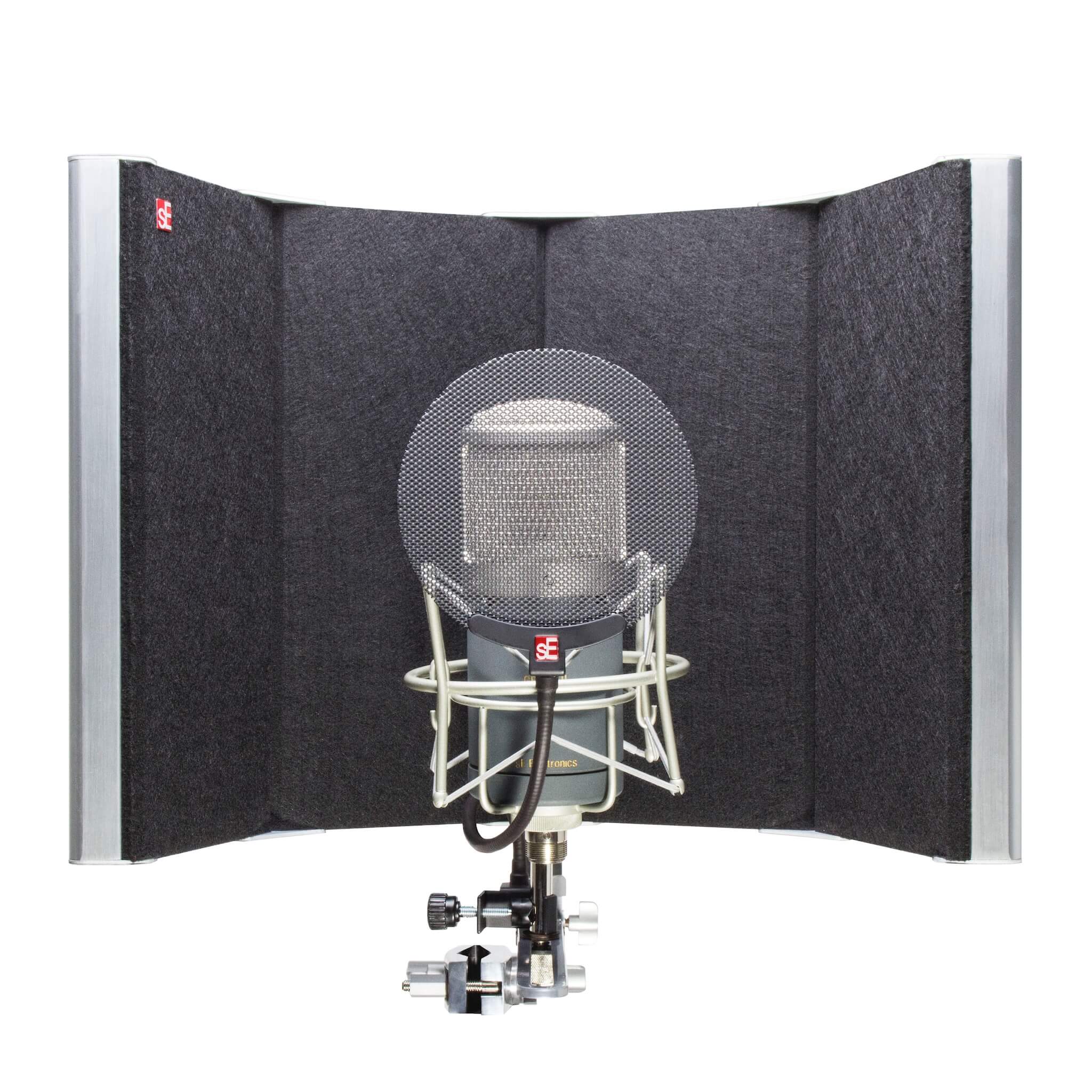 sE Electronics RF SPACE - Specialized Portable Acoustic Control Environment Filter, front with Gemini II microphone (not included)