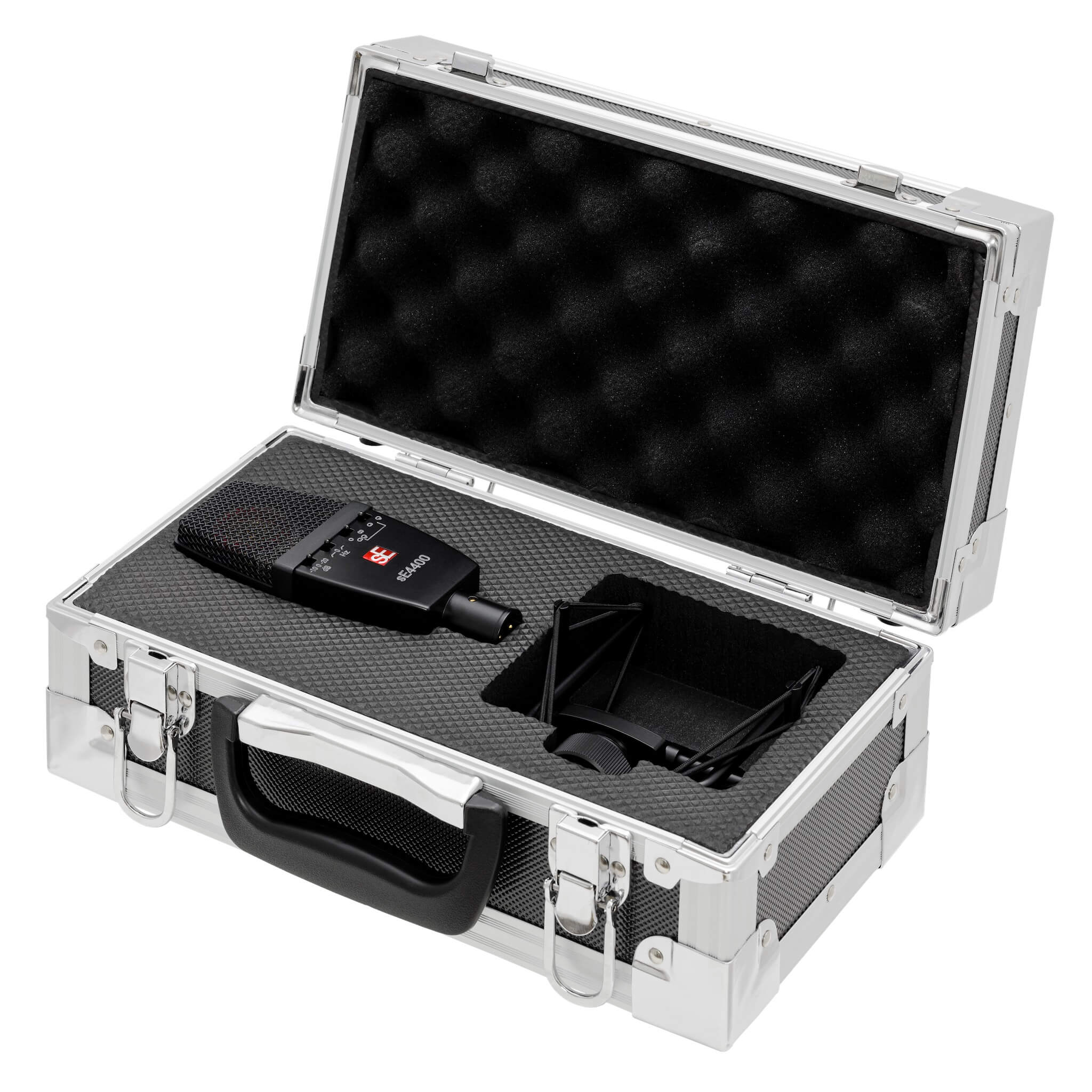 sE Electronics sE4400 - Multi Pattern Large Diaphragm Vintage Microphone, case open