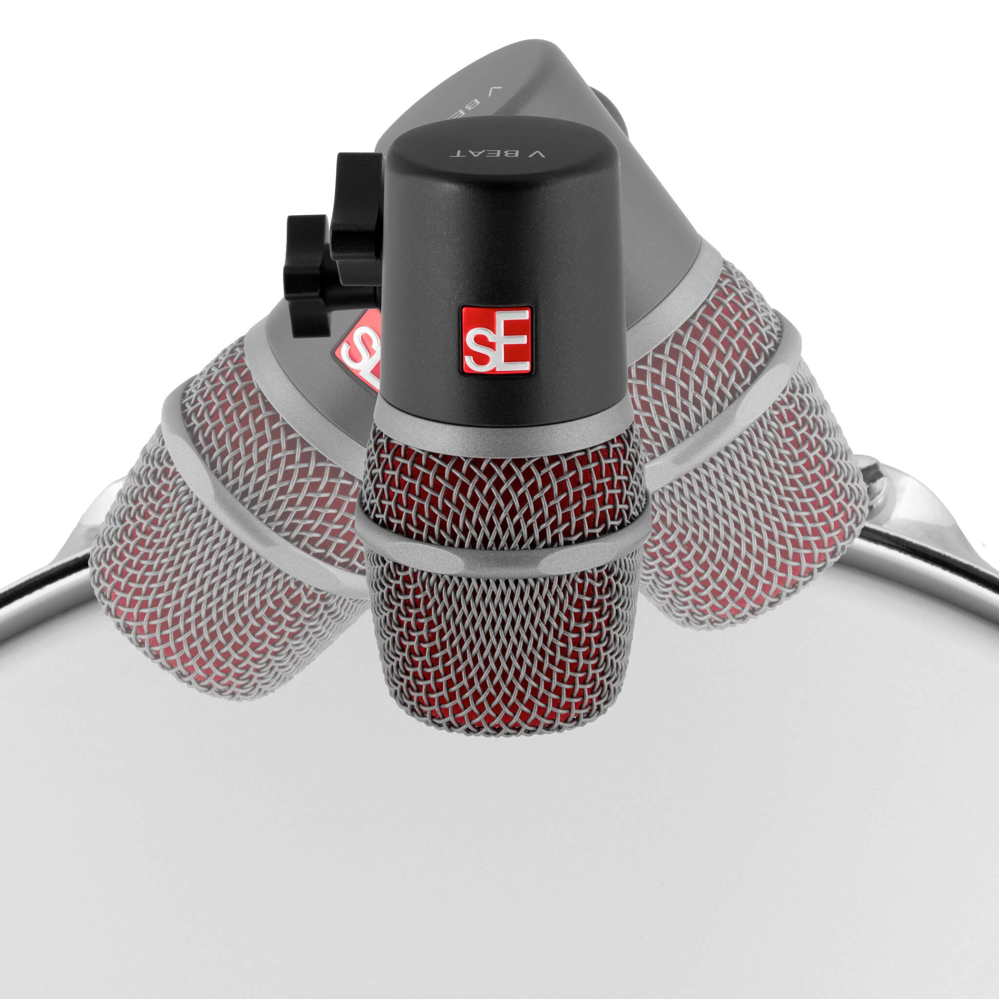 sE Electronics V Clamp - Drum Microphone Mount, with V Beat top swivel range