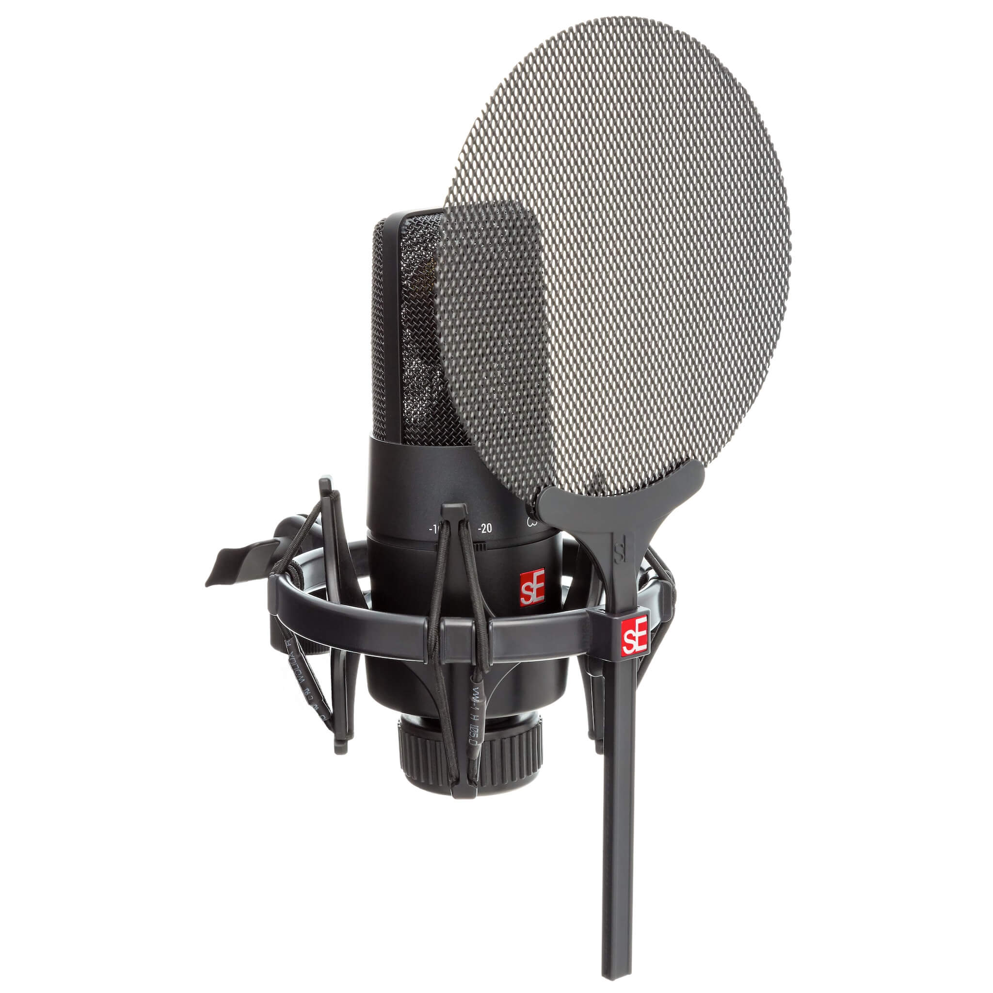 sE Electronics X1 S Studio Bundle - Microphone, Filter, Shockmount, angle