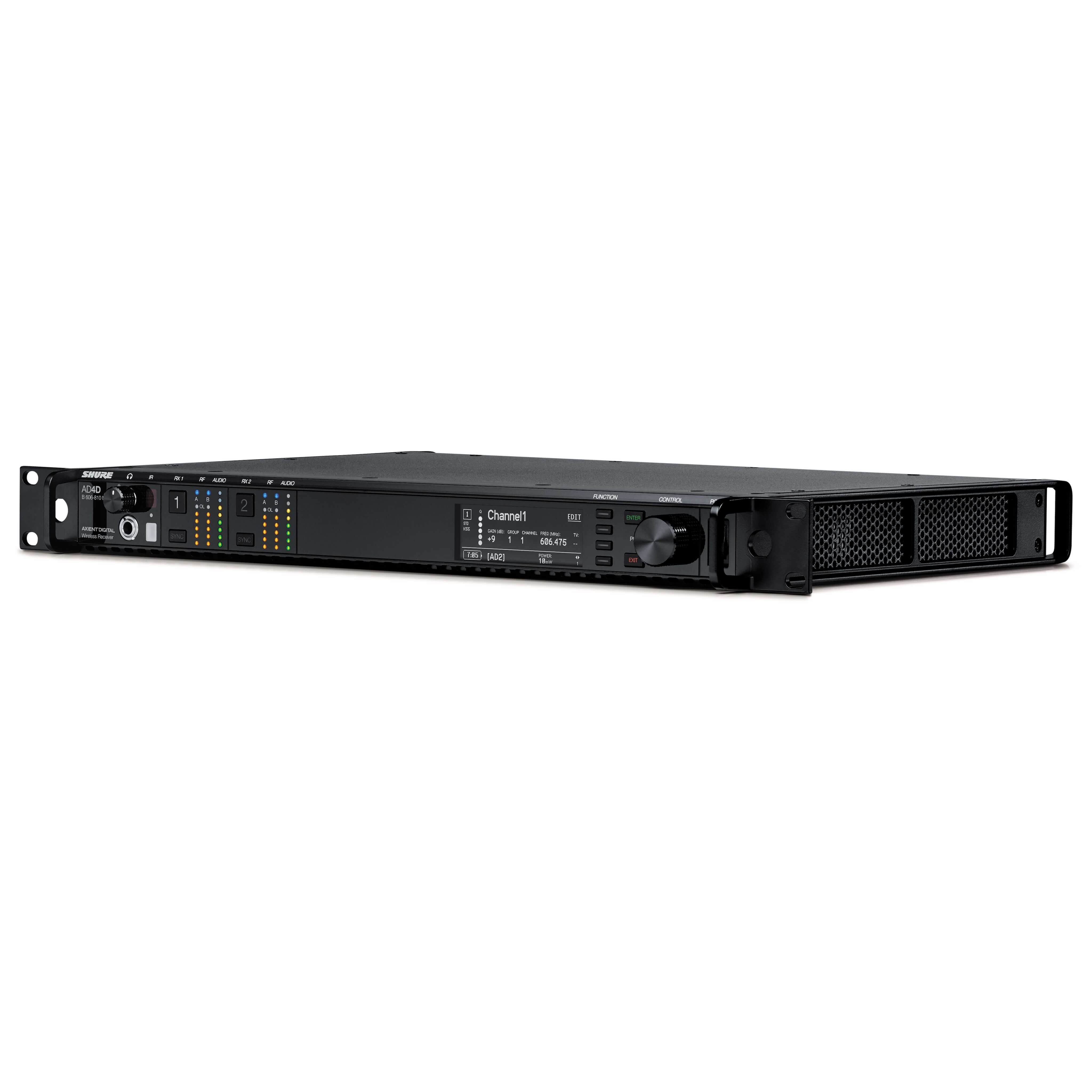 Shure AD4D - Axient Two-Channel Digital Wireless Receiver, angle