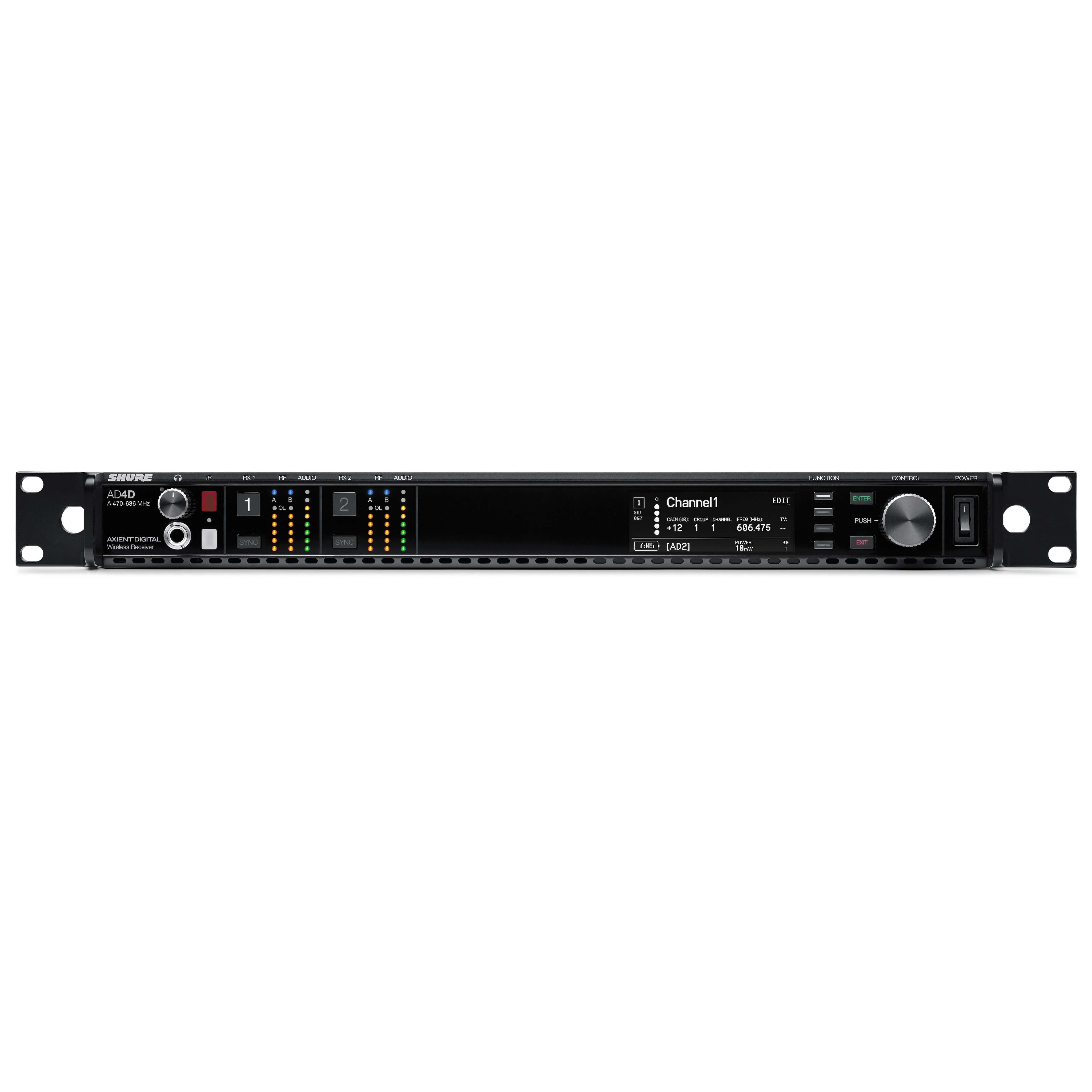 Shure AD4D - Axient Two-Channel Digital Wireless Receiver, front