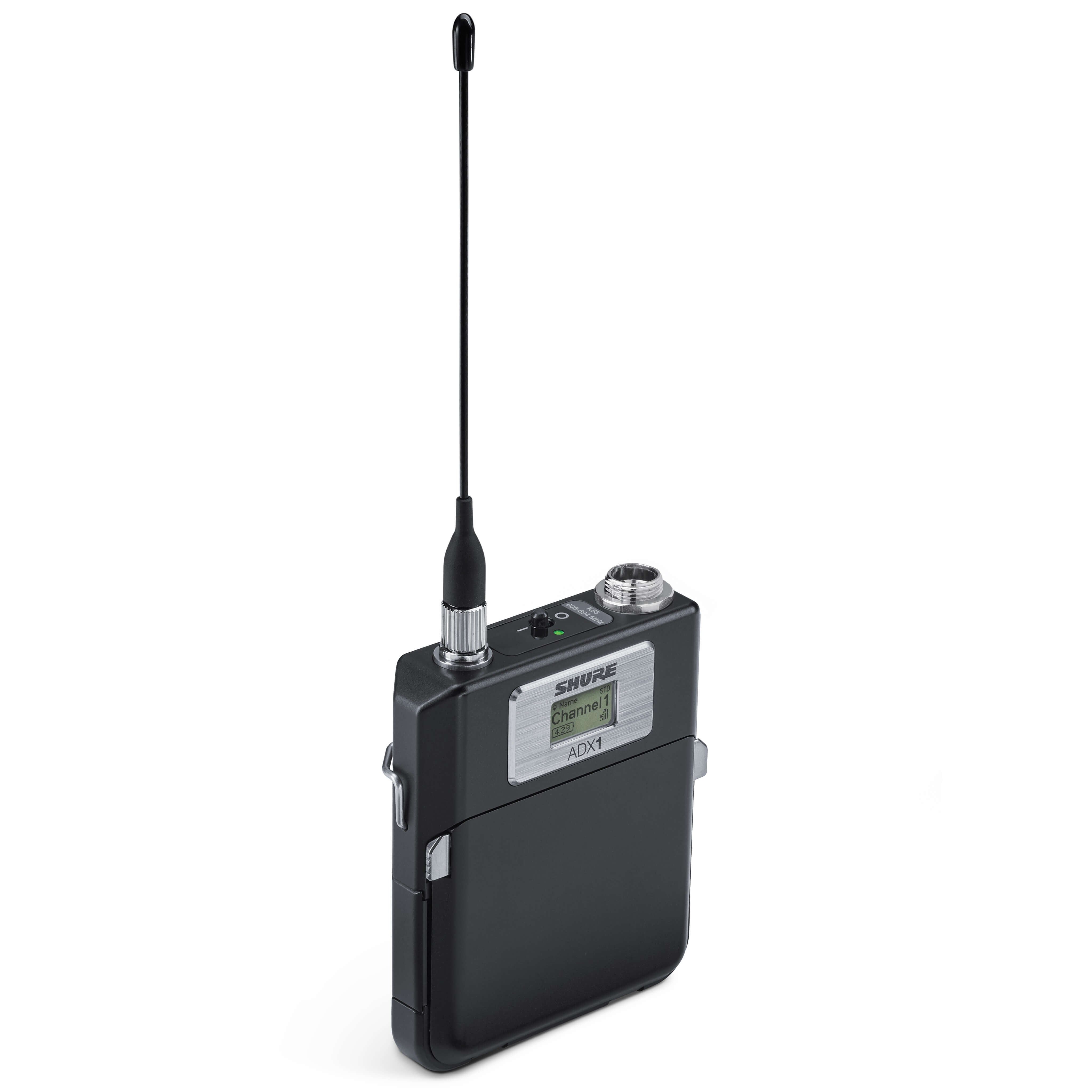 Shure ADX1 - Axient Digital Wireless Bodypack Transmitter, angle