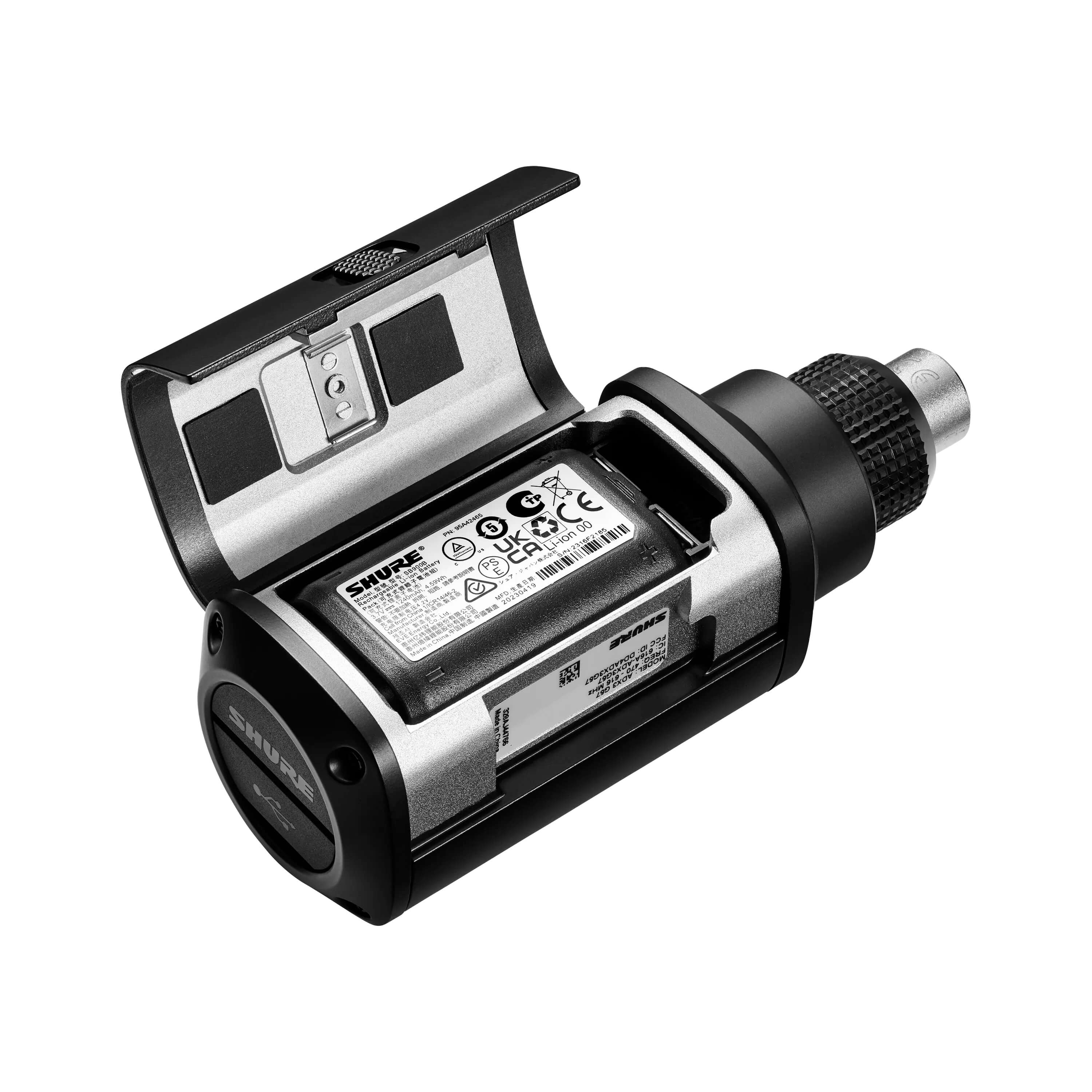 Shure ADX3 - Axient Digital Wireless Plug-On Transmitter with ShowLink, SB900B battery