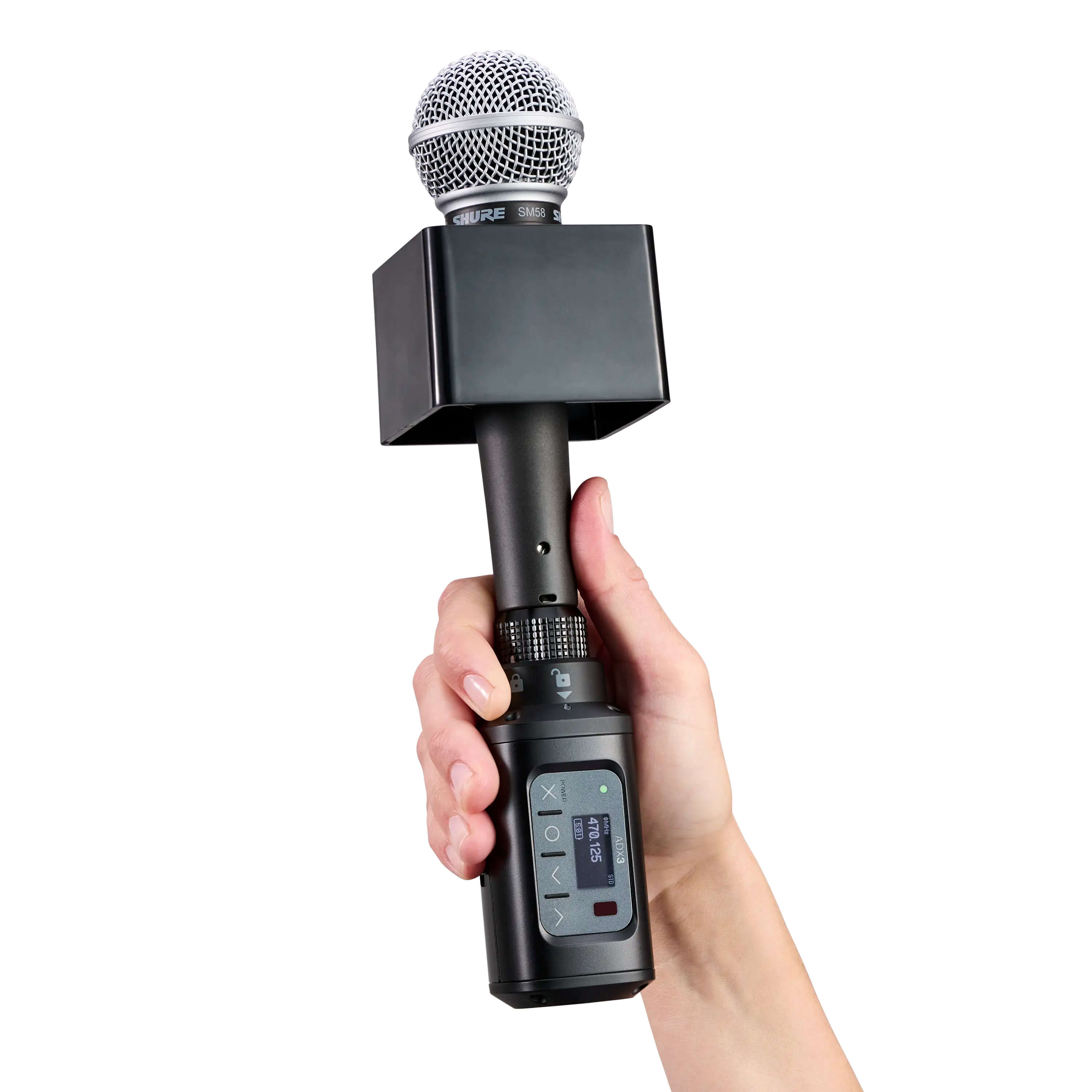 Shure ADX3 - Axient Digital Wireless Plug-On Transmitter with ShowLink, handheld mic