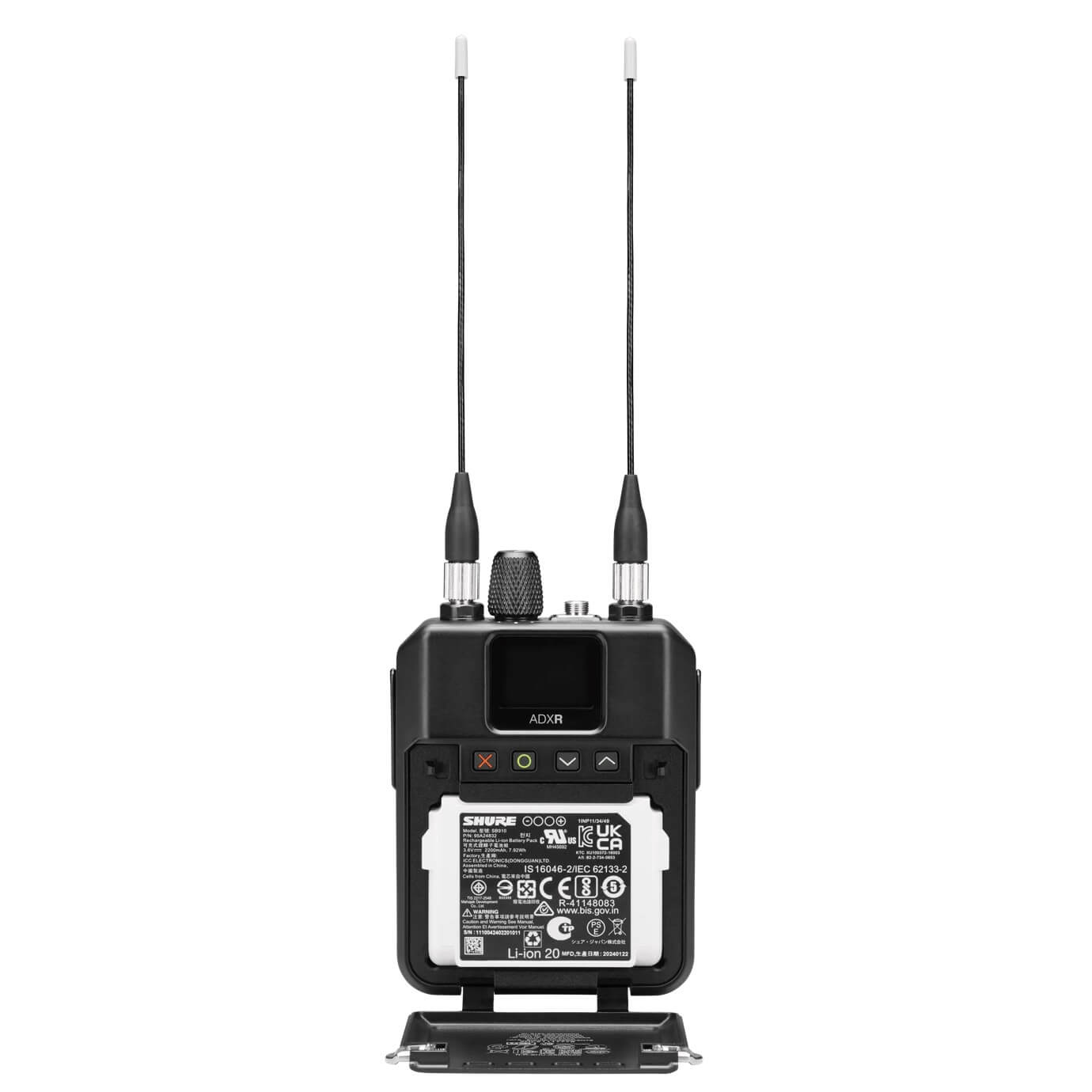 Shure ADXR Axient Digital PSM Wireless Bodypack Receiver, front open