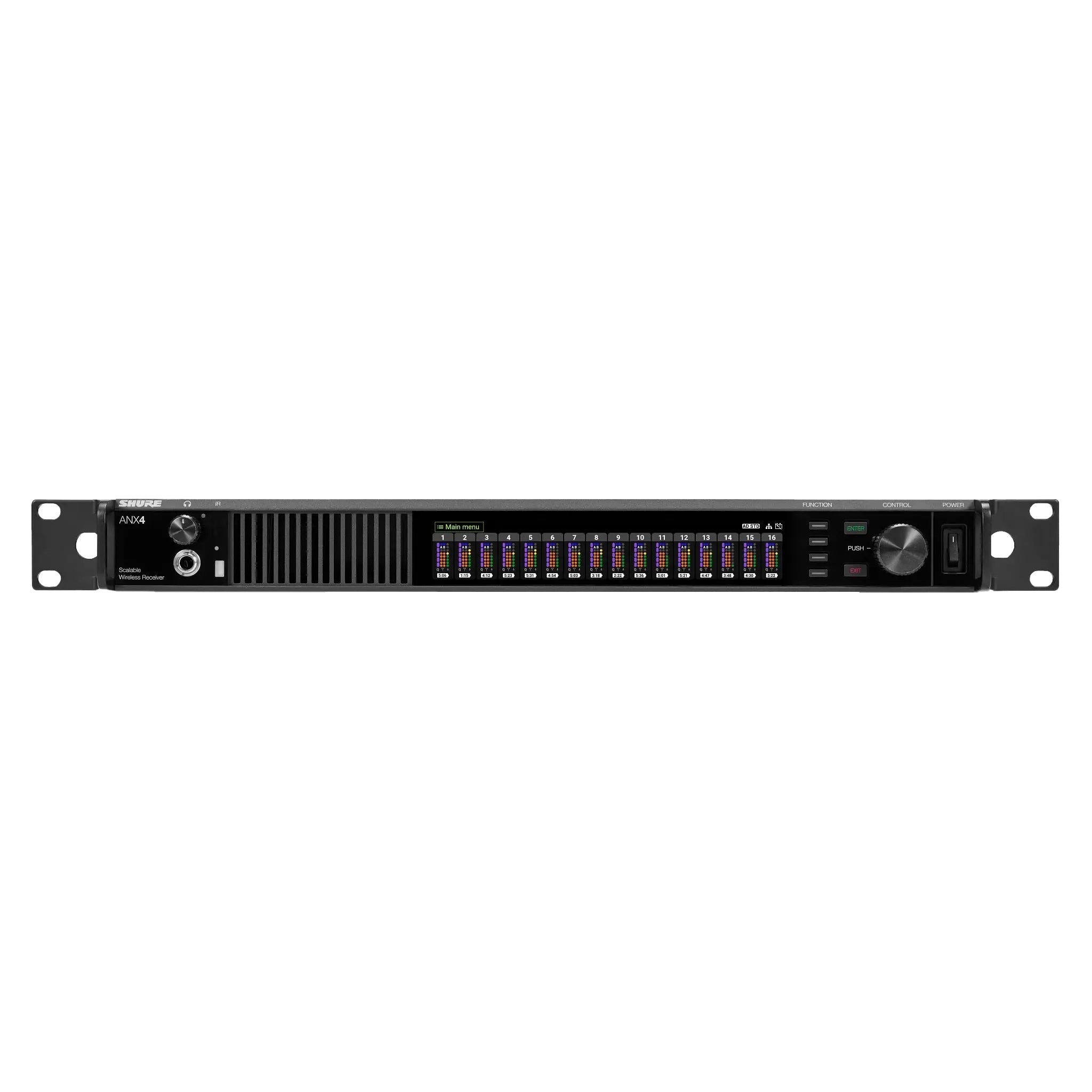 Shure ANX4 - Scalable Wireless Receiver for Axient and ULX-D Systems, front