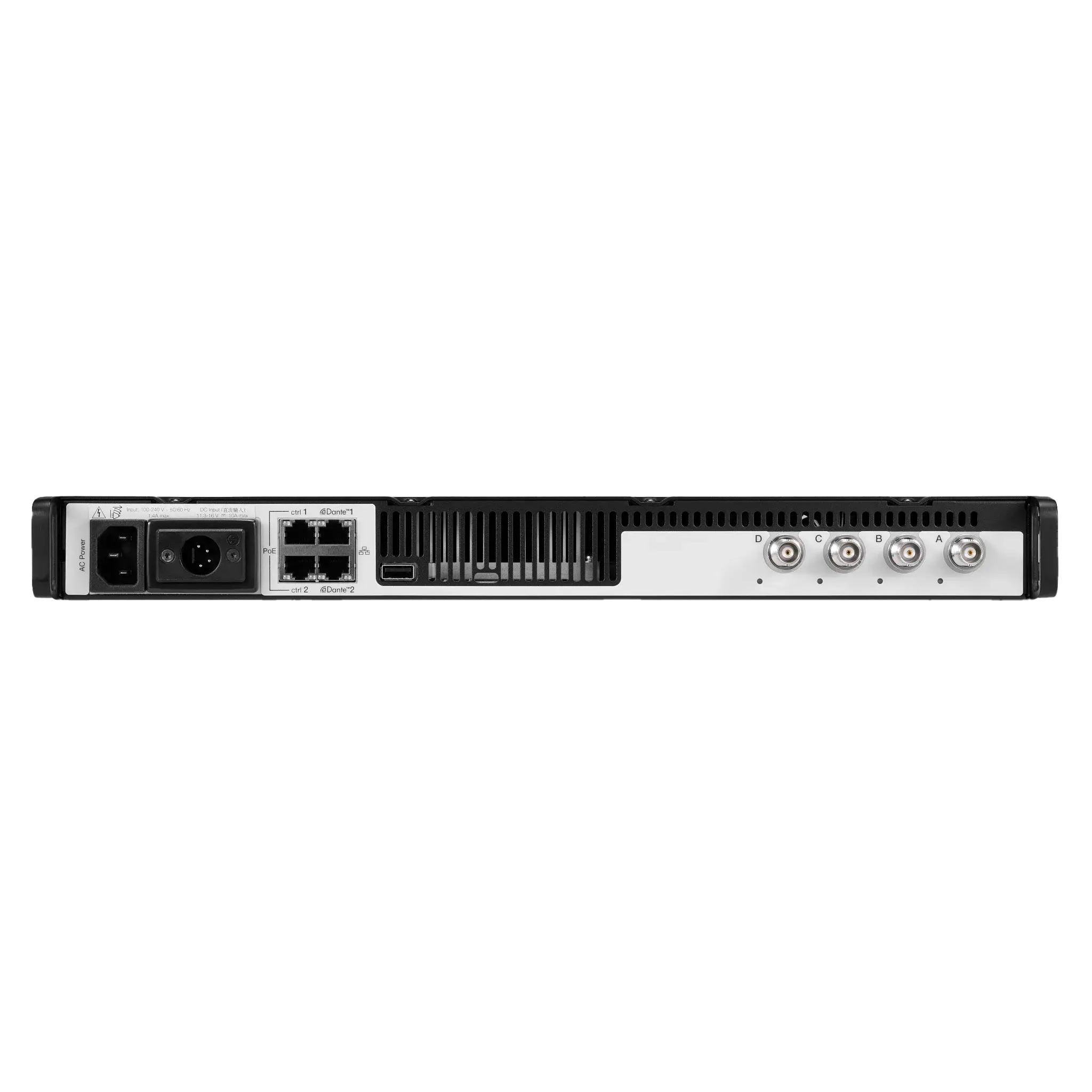 Shure ANX4US-DC - Scalable Wireless Receiver for Axient and ULX-D Systems, rear