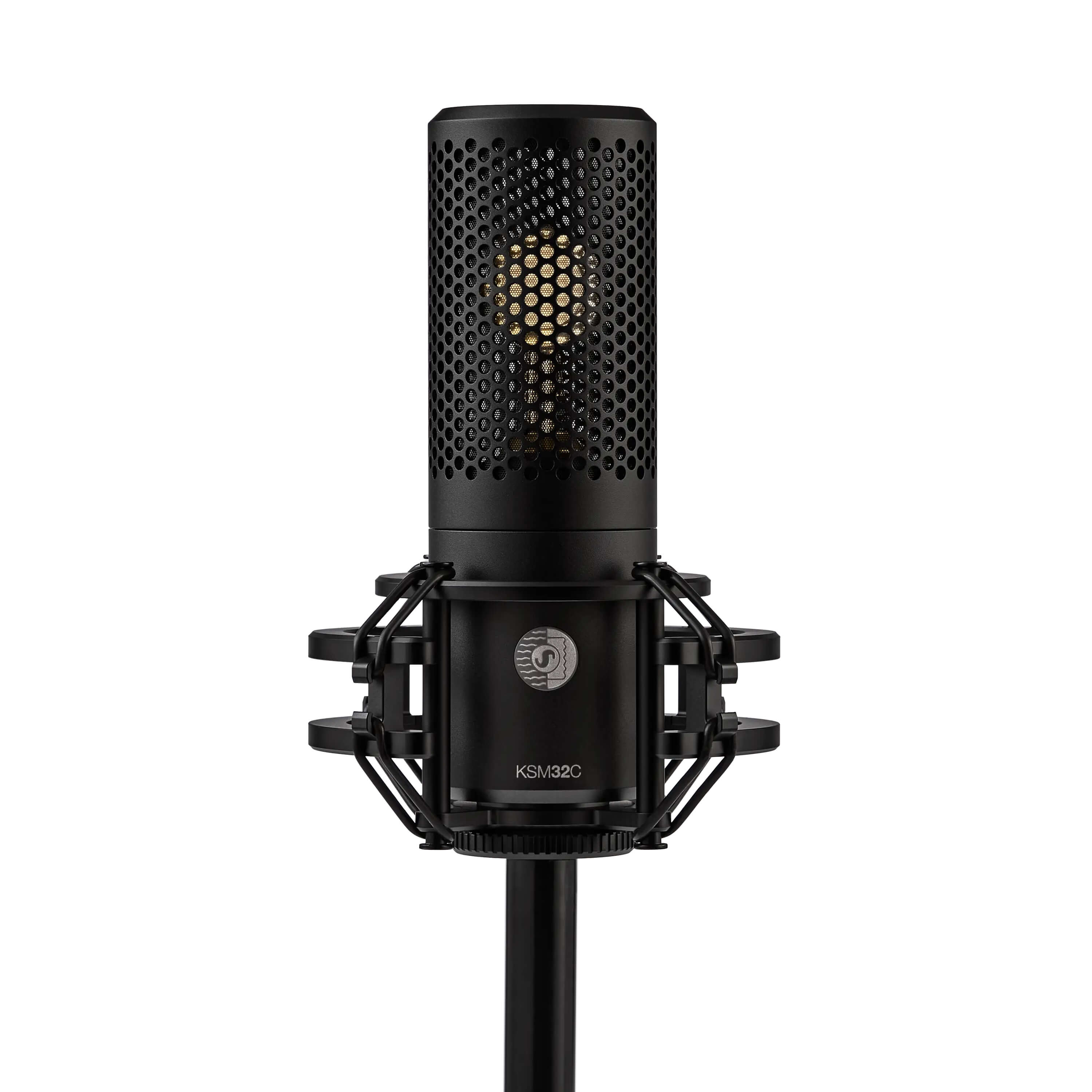 Shure KSM32C/SM - Cardioid Condenser Microphone, Studio Kit with shock mount, front