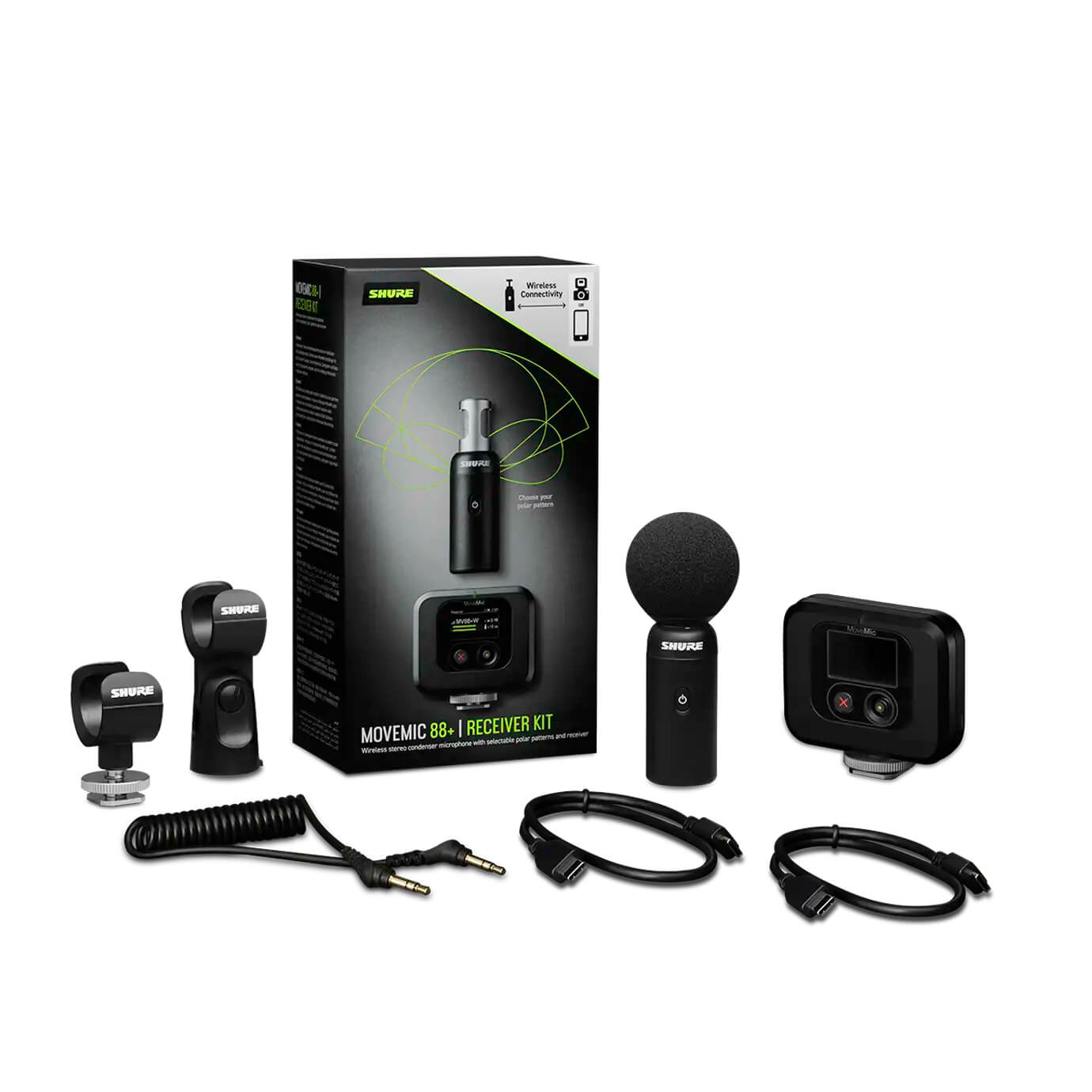 Shure MoveMic 88+ - Wireless Stereo Condenser Microphone Receiver Kit, retail box