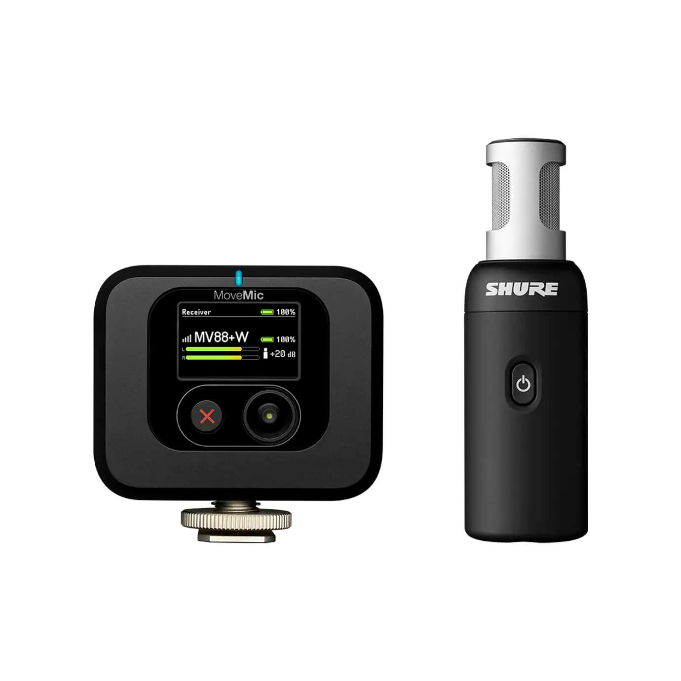 Shure MoveMic 88+ - Wireless Stereo Condenser Microphone Receiver Kit