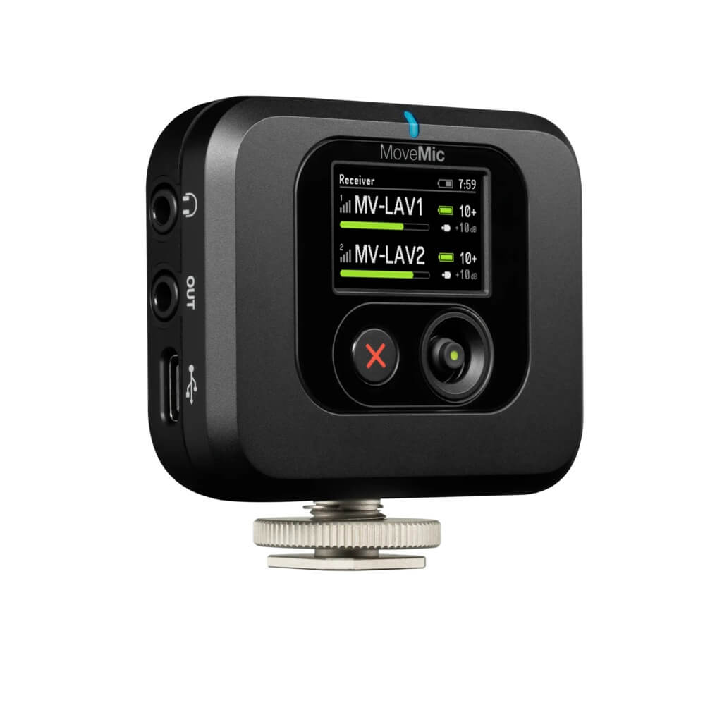 Shure MoveMic Receiver - Wireless Receiver For MoveMic, angle