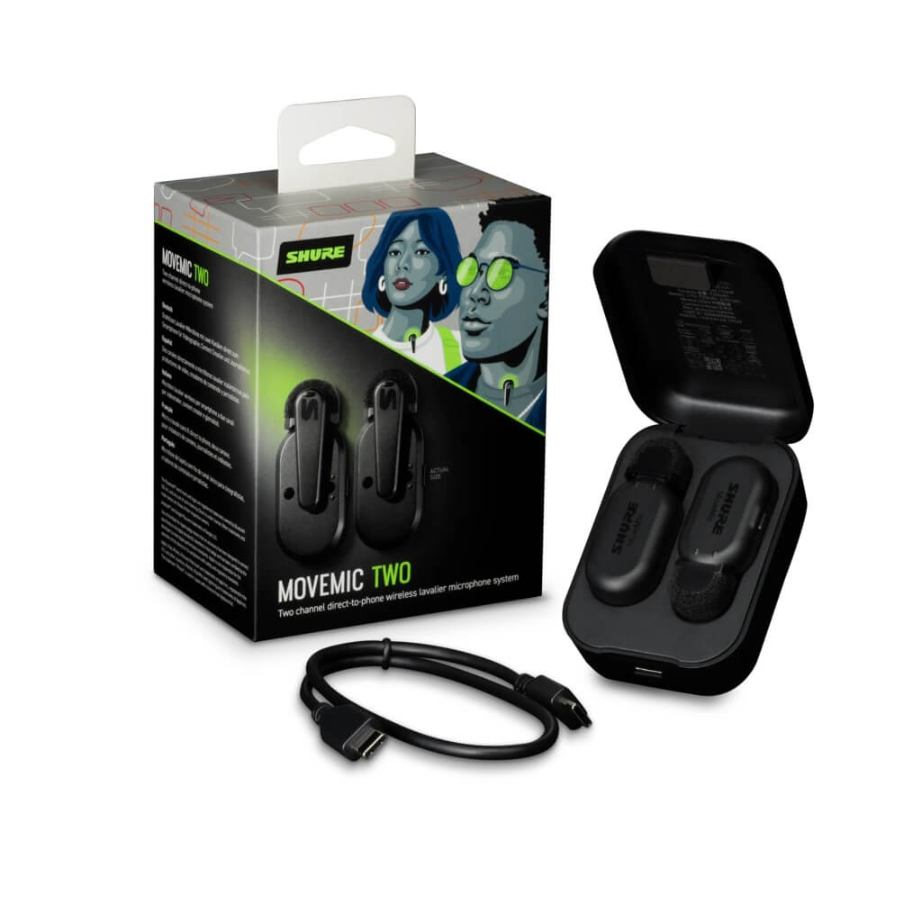 Shure MoveMic Two - Two-Channel Wireless Lavalier Microphones, retail box