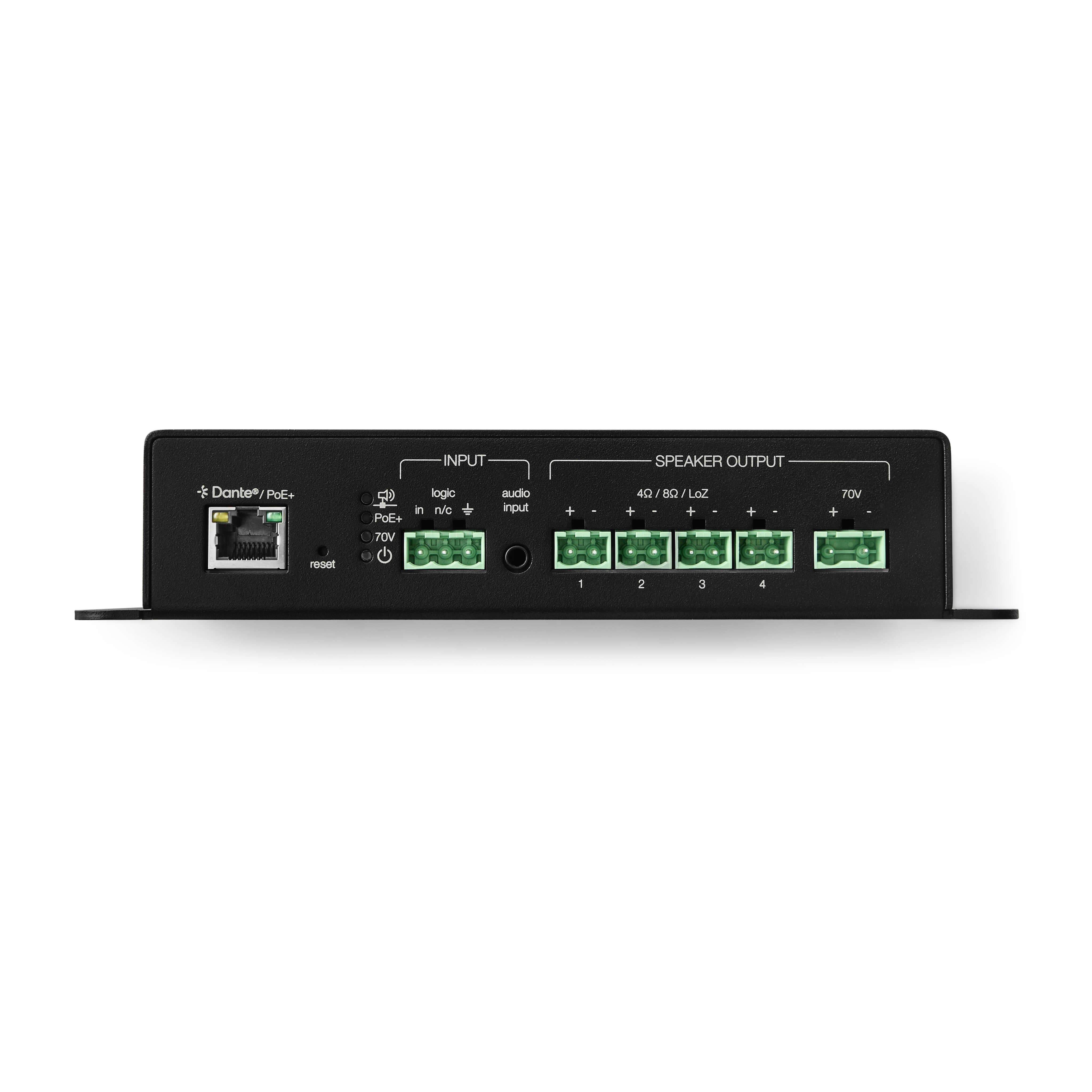 Shure MXN-AMP - Microflex Multichannel PoE+ Powered Amplifier, rear