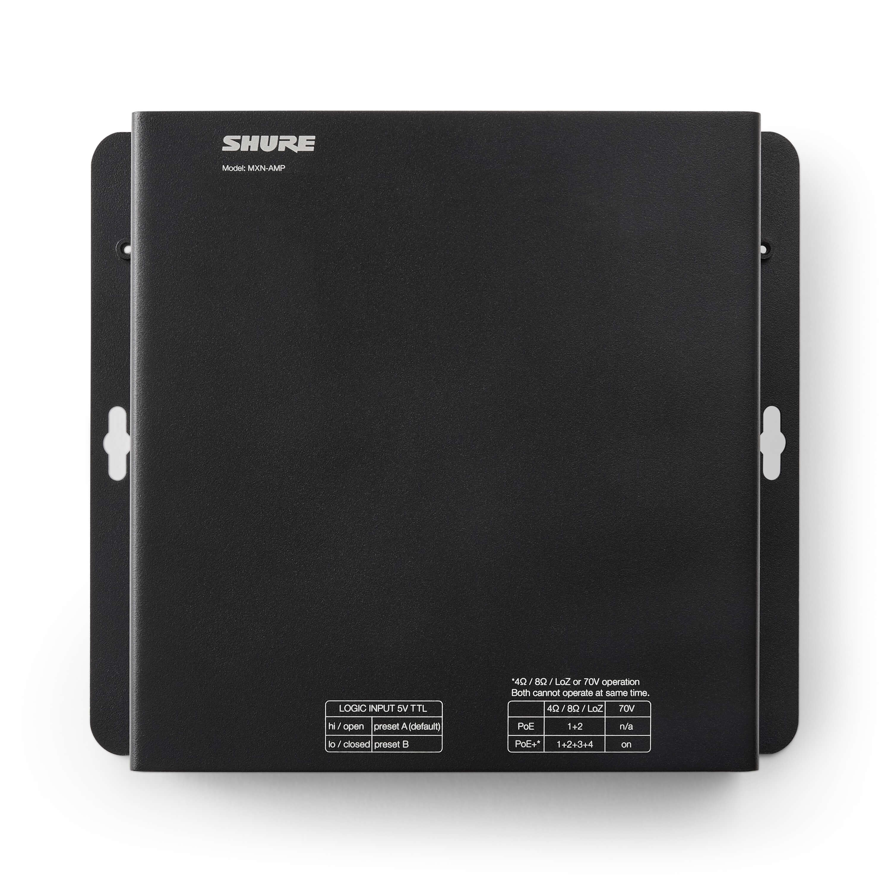 Shure MXN-AMP - Microflex Multichannel PoE+ Powered Amplifier, top