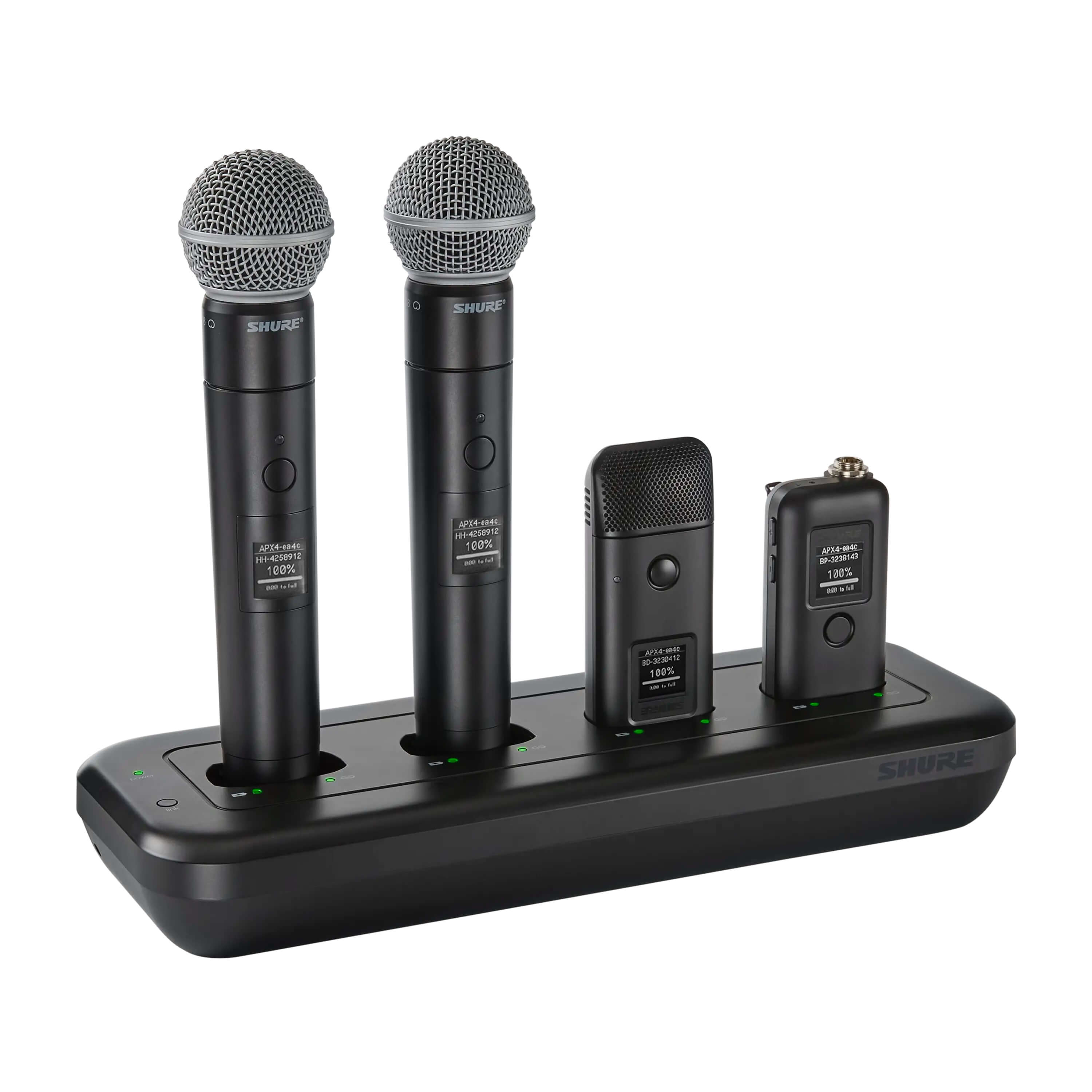 Shure MXWNDX4 - Microflex Wireless neXt Networked Charging Station, transmitters not included.