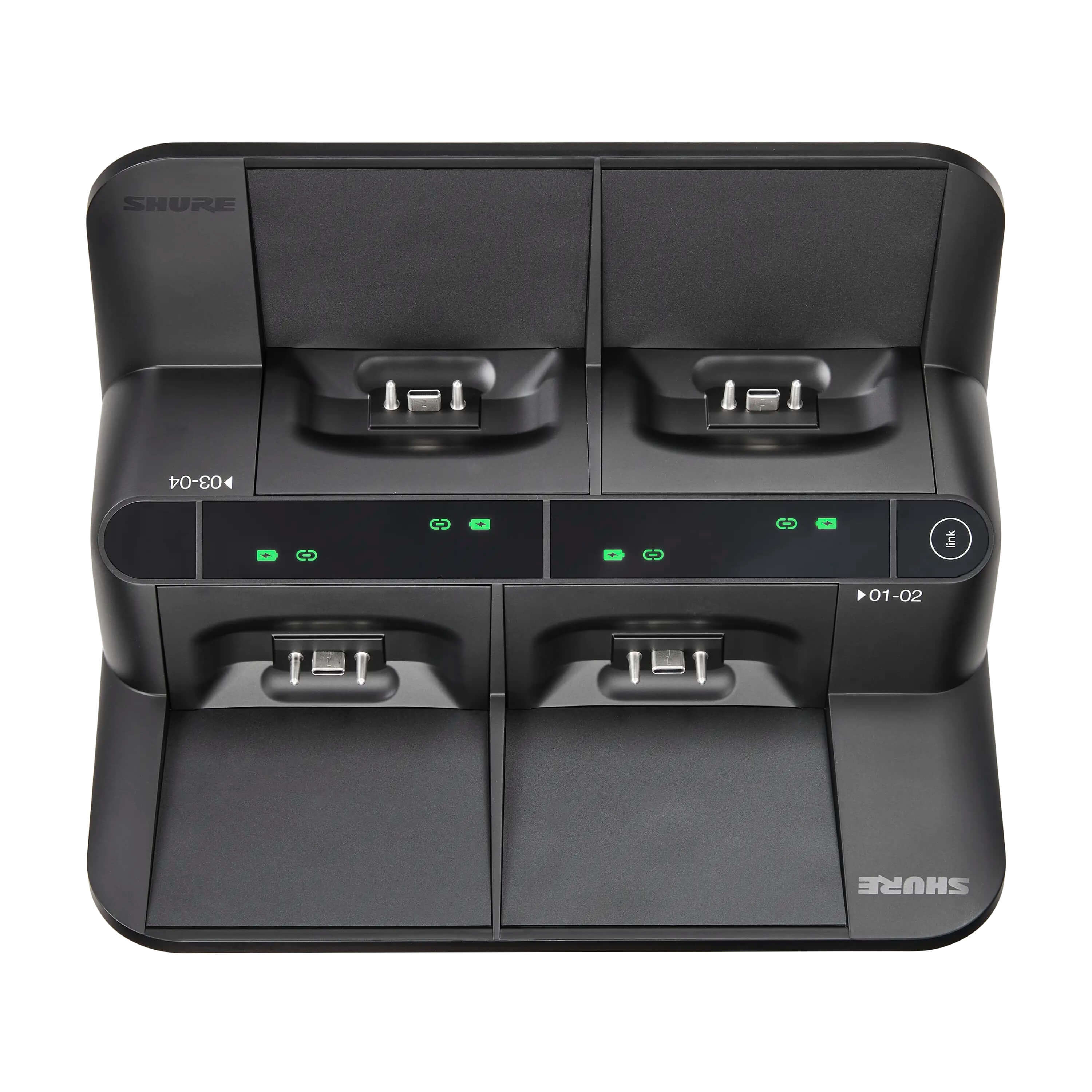 Shure MXWNDX4G - Microflex 4-port neXt Networked Charging Station, top