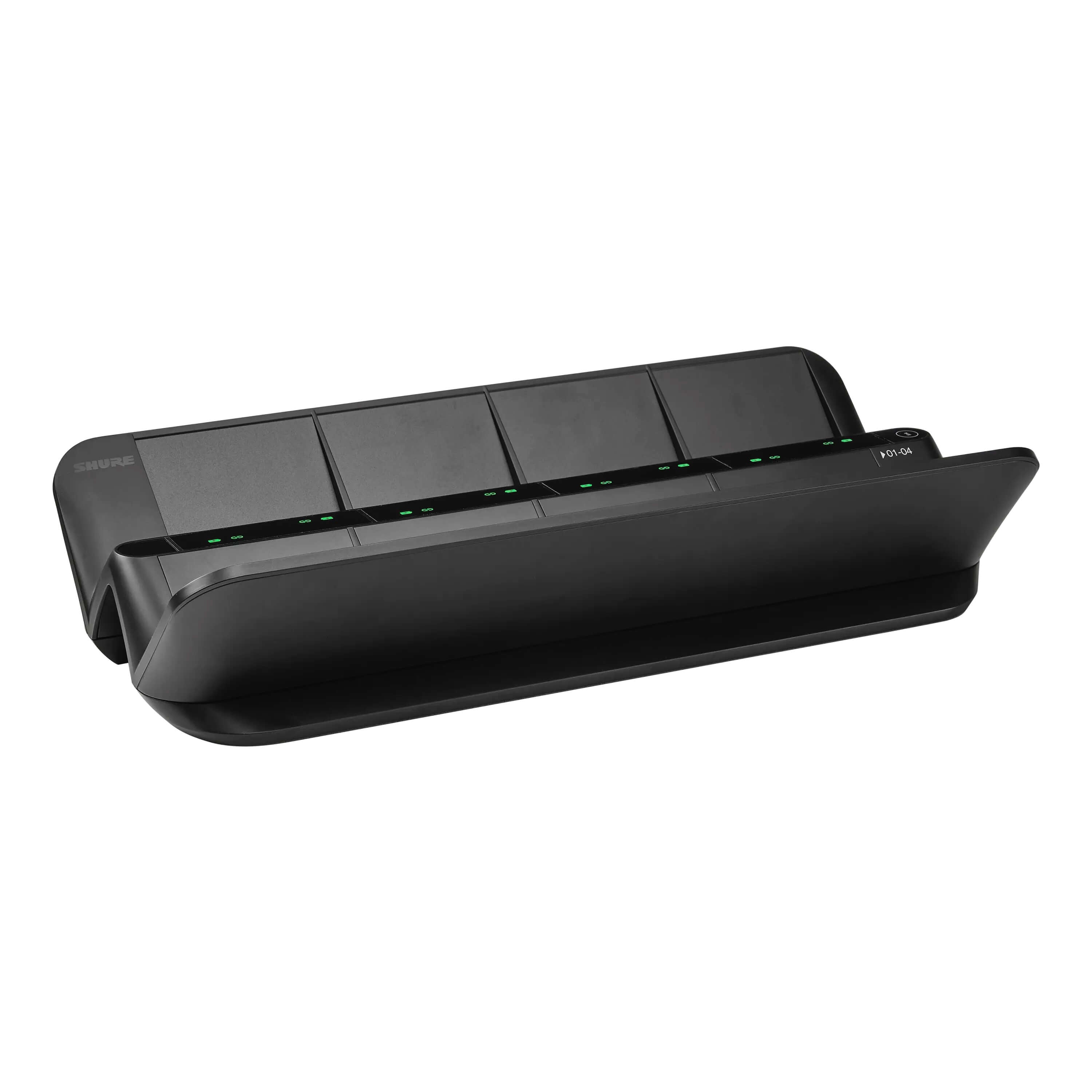 Shure MXWNDX8G - Microflex 8-port neXt Networked Charging Station, angle