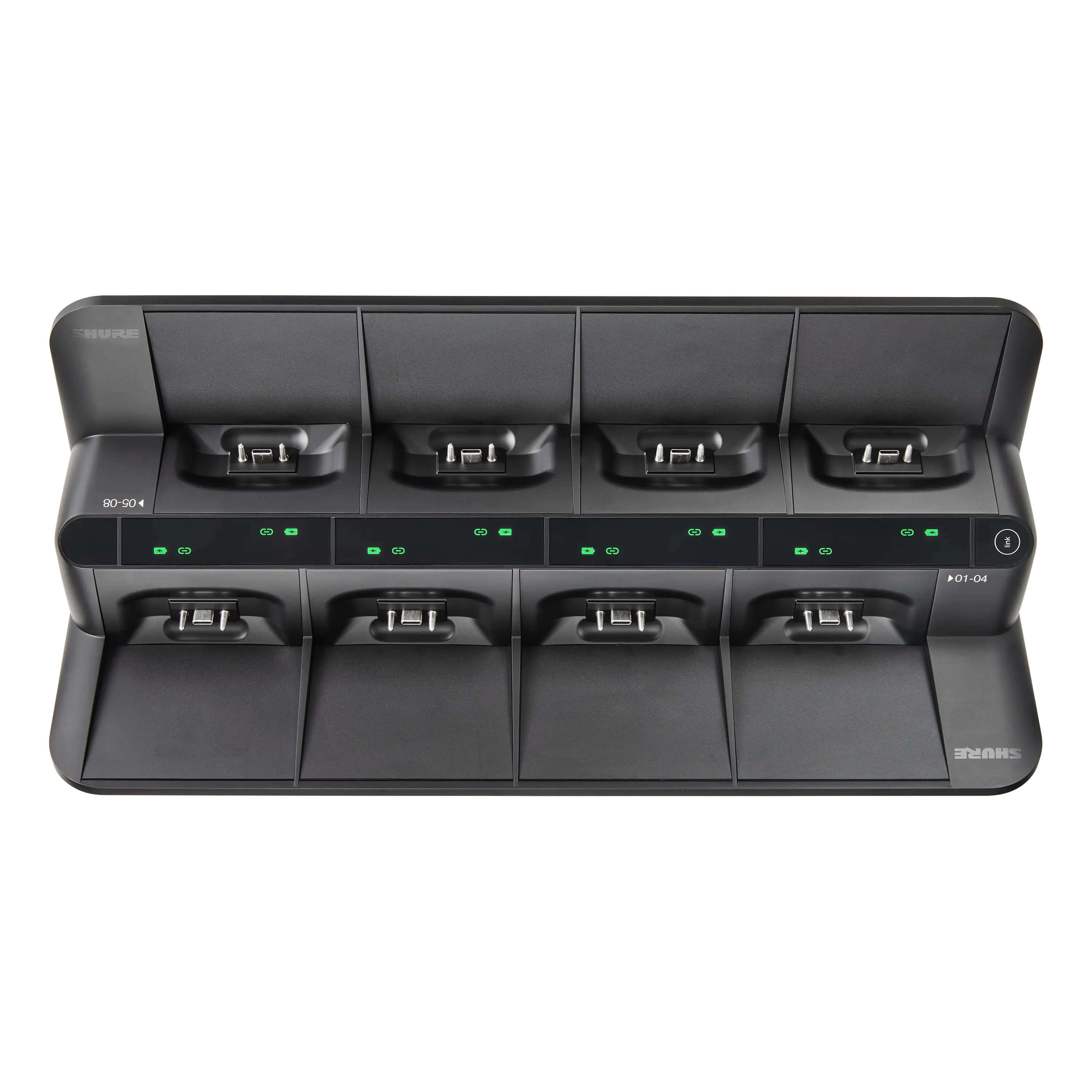 Shure MXWNDX8G - Microflex 8-port neXt Networked Charging Station, top