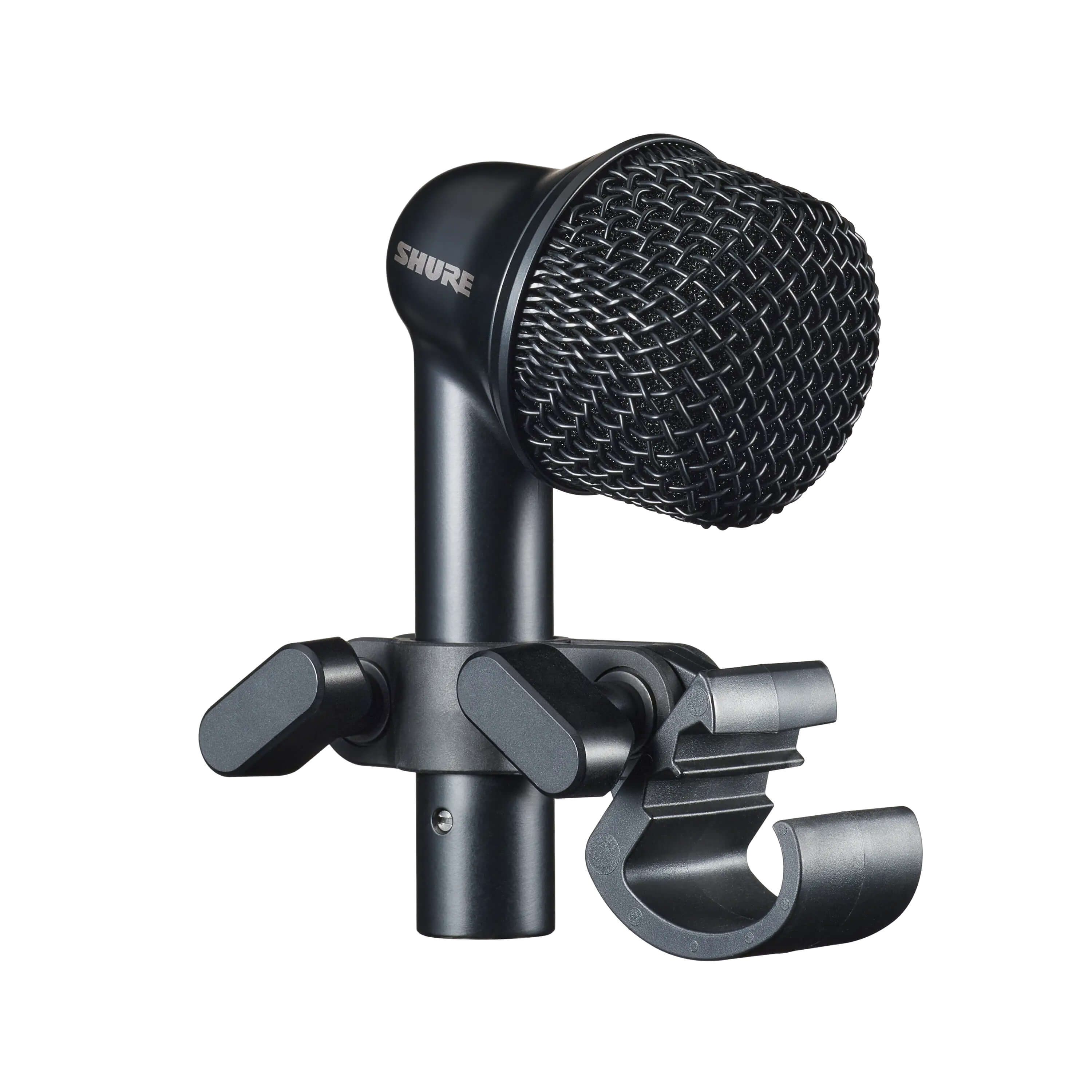 Shure Nexadyne 6 - Supercardioid Dynamic Tom/Snare Drum Microphone, shown with AD6 Drum Mount