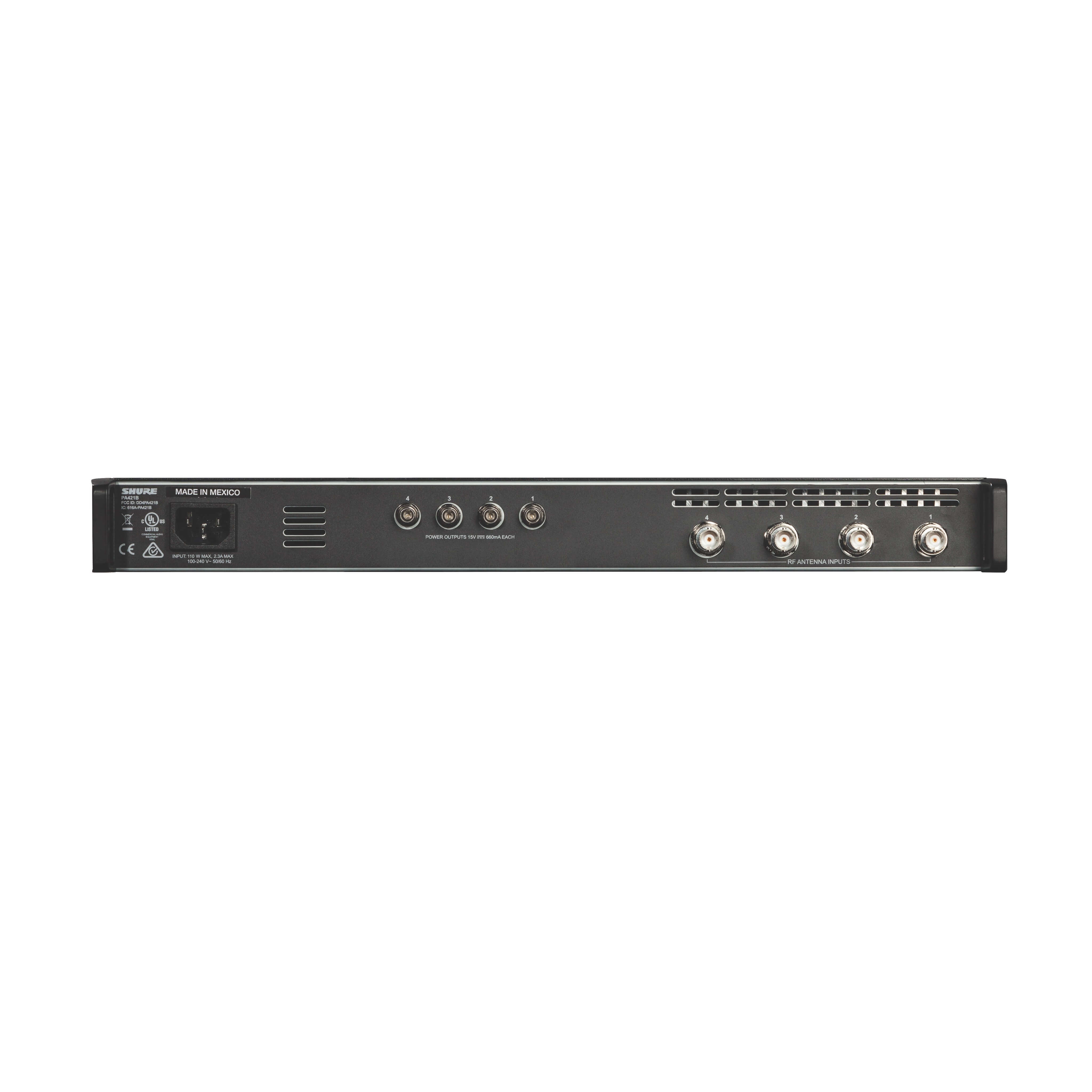 Shure PA421B - Antenna Combiner for PSM Wireless Systems, rear
